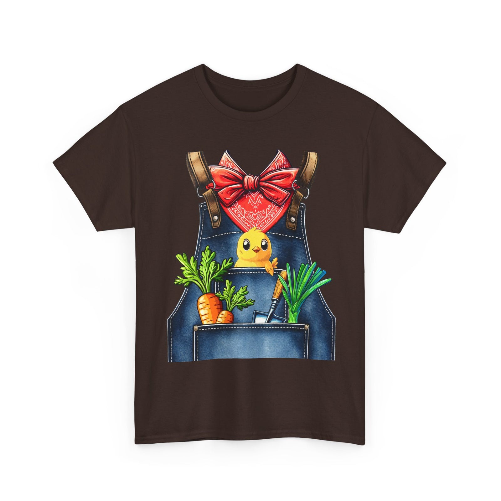 Garden Chick in Overalls T‑Shirt — Spring Gardening - Halloween Pretend I'm A Farmer