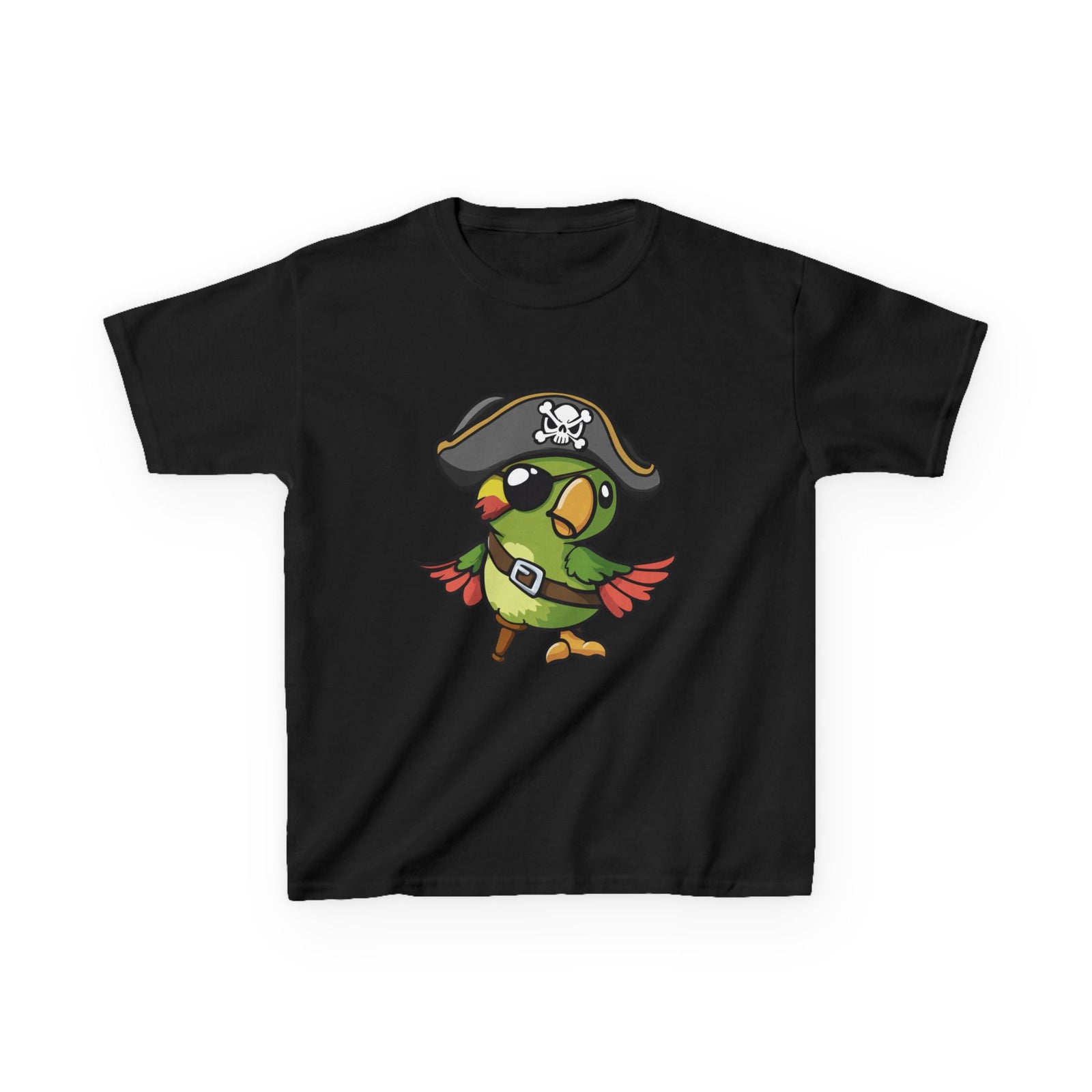 Kids Pirate Parrot T-Shirt — Cute Cartoon Bird Costume Tee for Boys & Girls