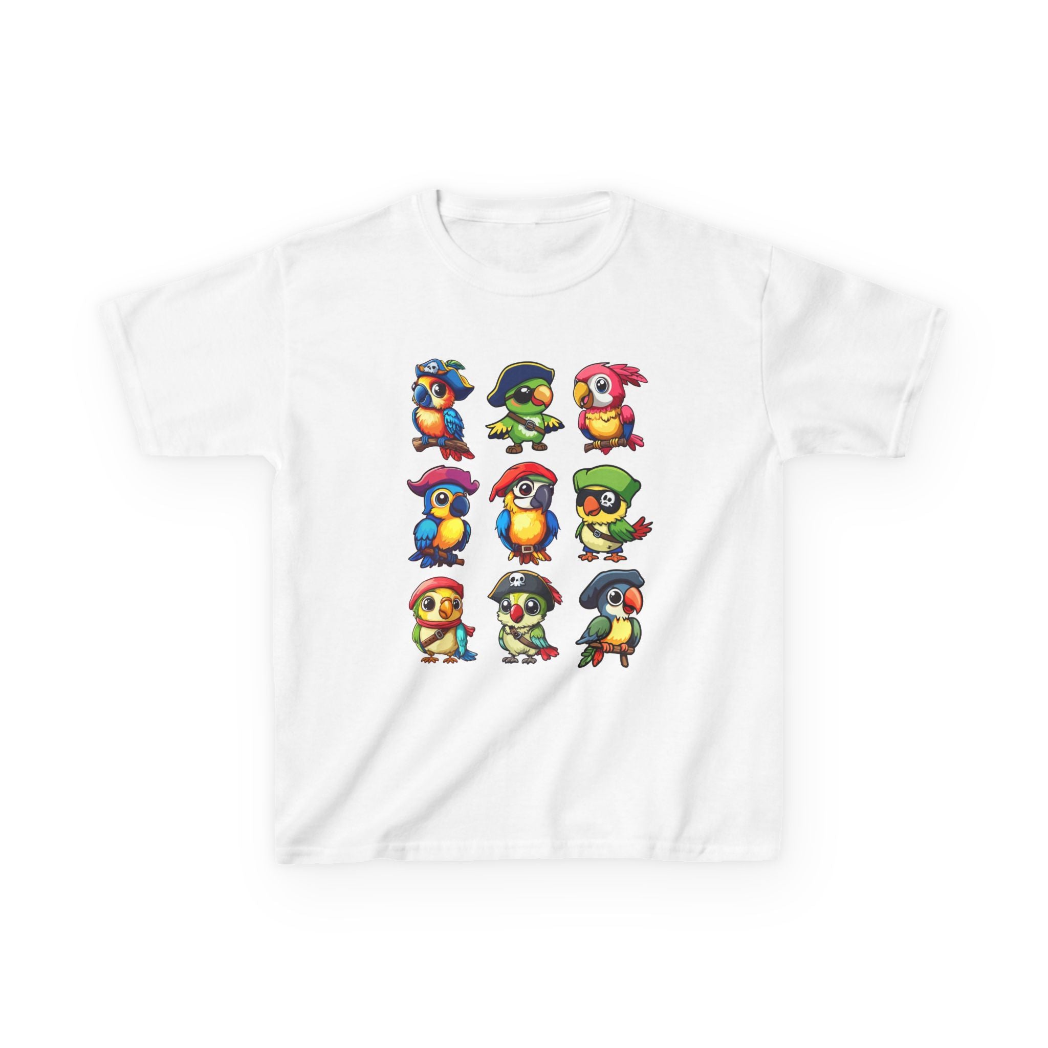 Kids Cotton Shirt, Halloween Pirate Parrot T-Shirt , Cute Hallowene Pirate Bird Costume For Boys & Girls