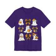 Halloween Ghosts Reading, Funny Halloween Ghost Crew Shirt For Women, Girl, Reading Lover