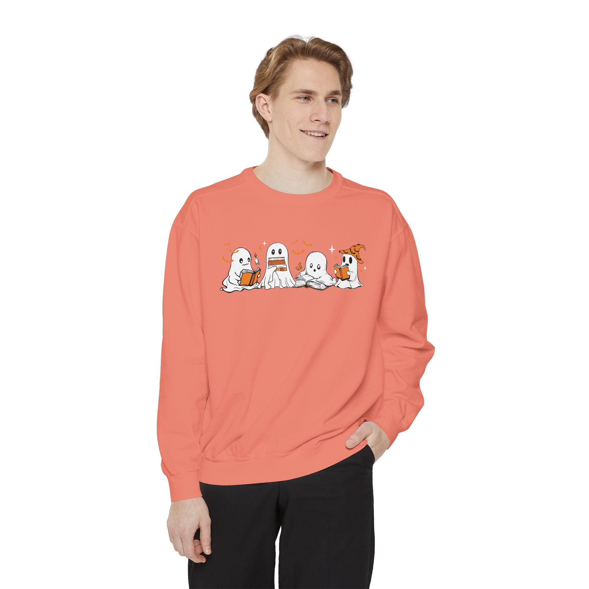 Halloween Ghost Squad Comfort Colors Sweatshirt — Halloween Reading Ghosts