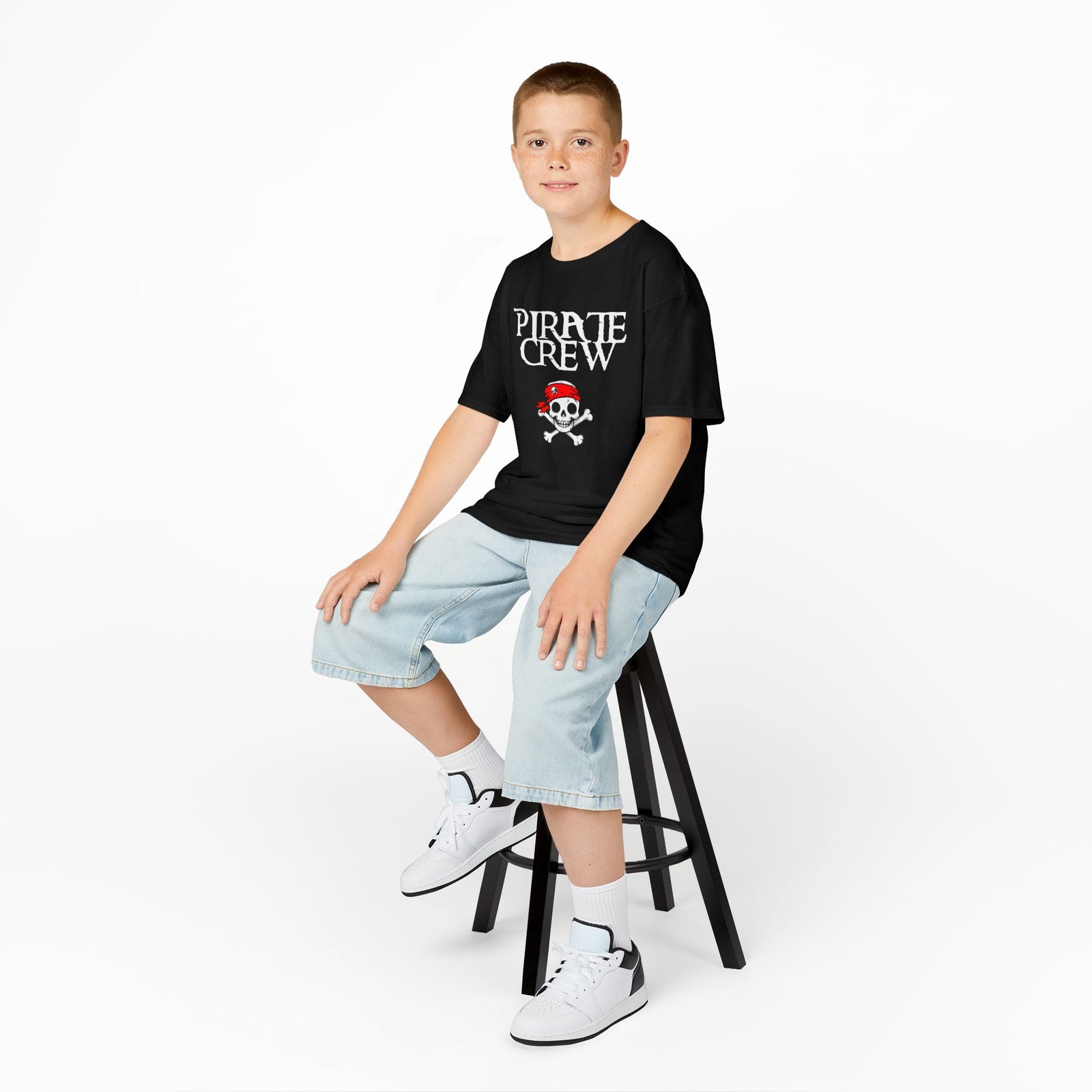 Kids 'Pirate Crew' Skull T-Shirt — Toddler Pirate Tee for Halloween & Family Matching Shirts