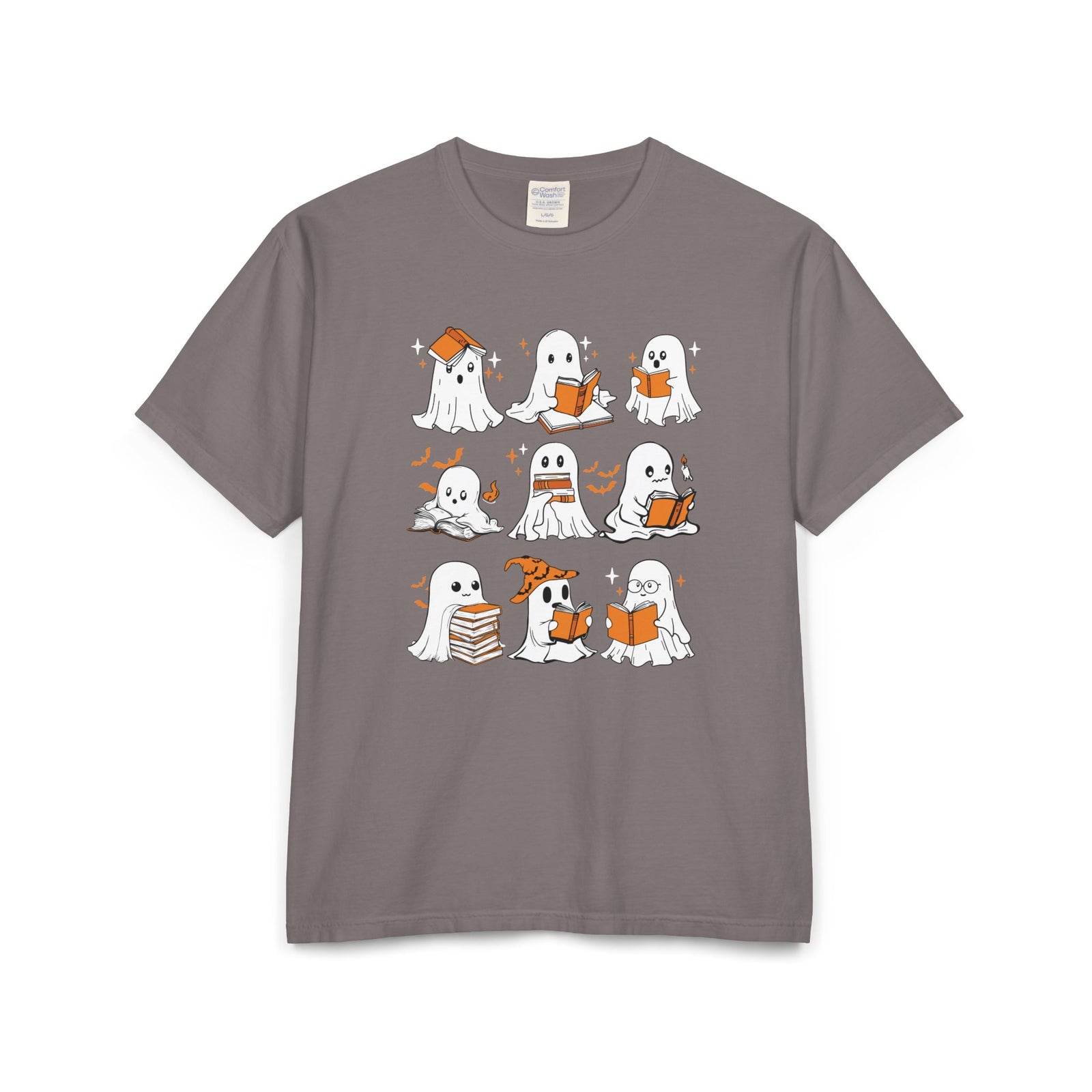 Comfort Colors T-shirt, Halloween Ghost Book Club T-Shirt, Cute Reading Ghosts Halloween T-shirt