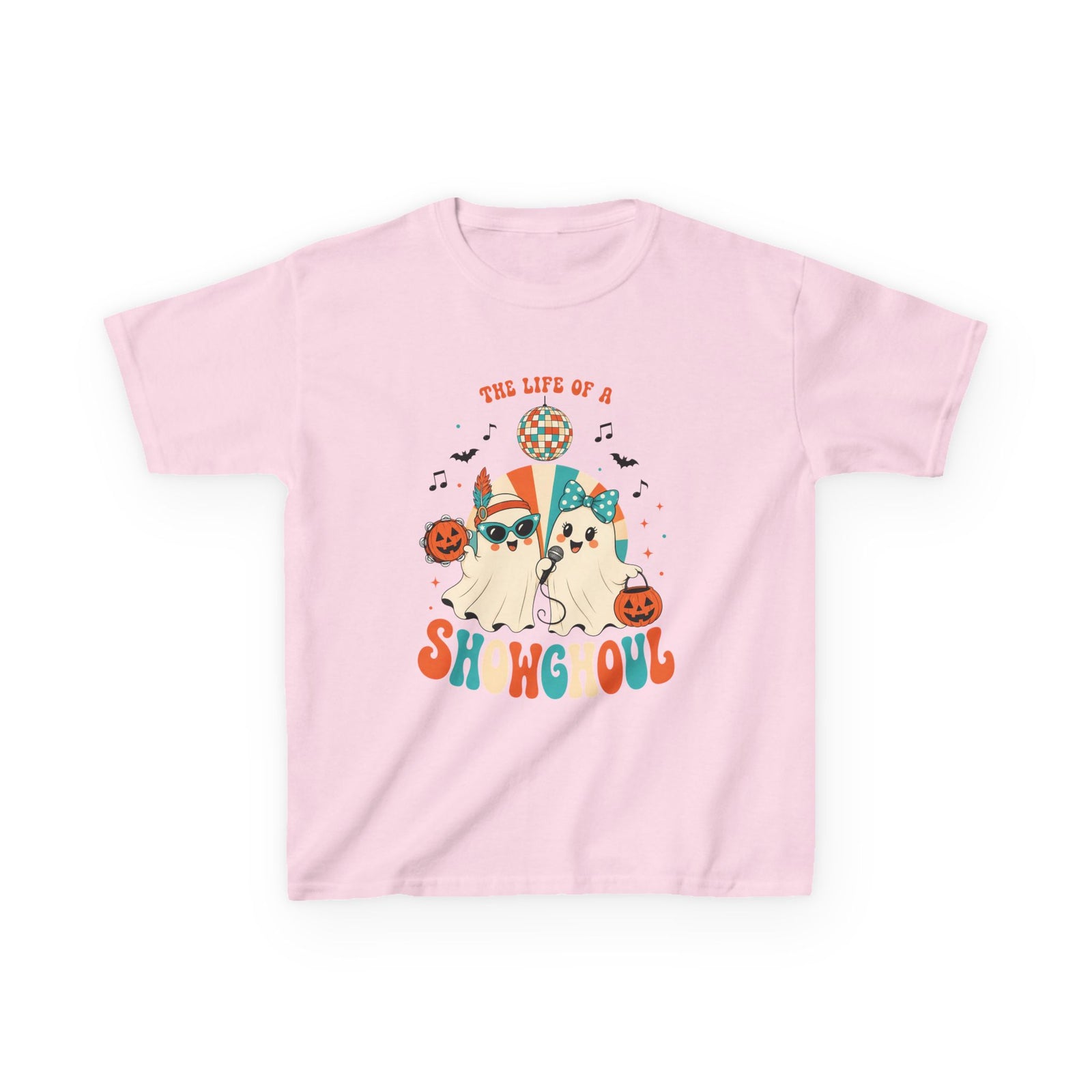 Kids Heavy Cotton Shirt, Halloween Ghost, Life Of The Showghoul funny Halloween