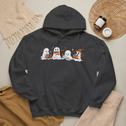 Ghosts Reading Hoodie, Cute Halloween Book Club Cotton Sweatshirt