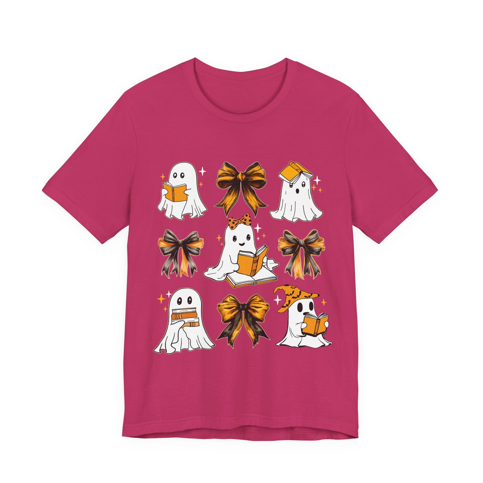 Halloween Ghosts Reading, Funny Halloween Ghost Crew Shirt For Women, Girl, Reading Lover