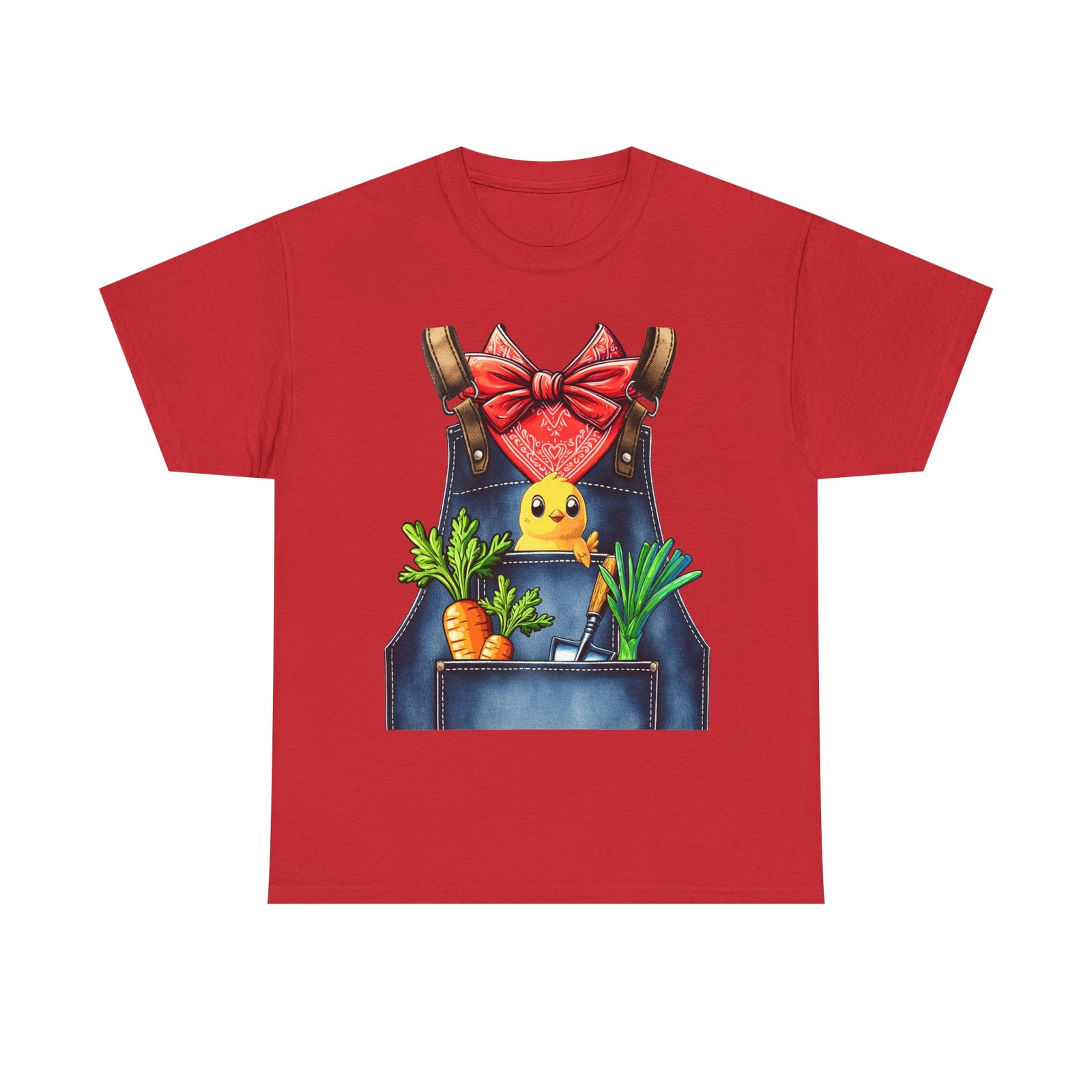 Garden Chick in Overalls T‑Shirt — Spring Gardening - Halloween Pretend I'm A Farmer