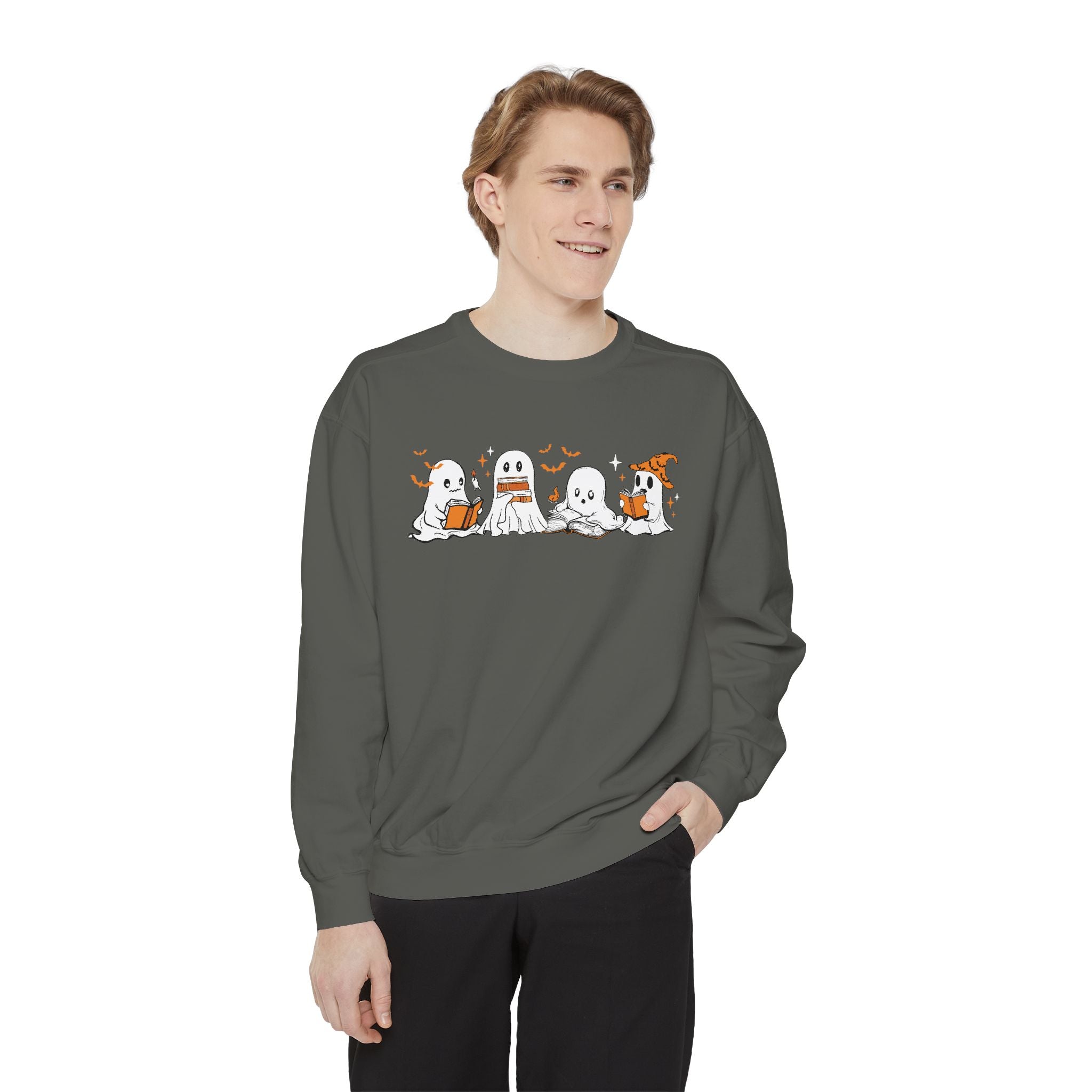 Halloween Ghost Squad Comfort Colors Sweatshirt — Halloween Reading Ghosts