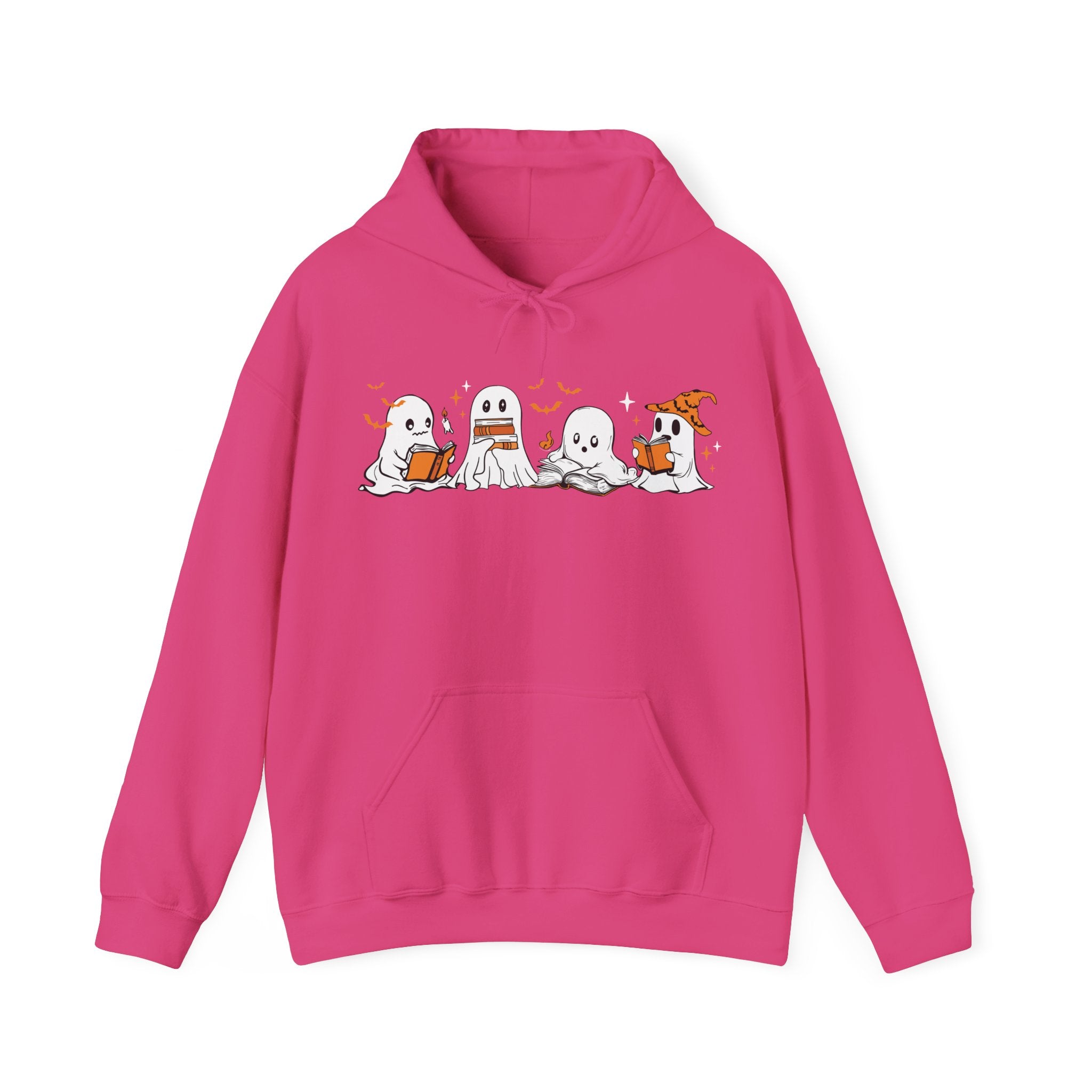 Ghosts Reading Hoodie, Cute Halloween Book Club Cotton Sweatshirt