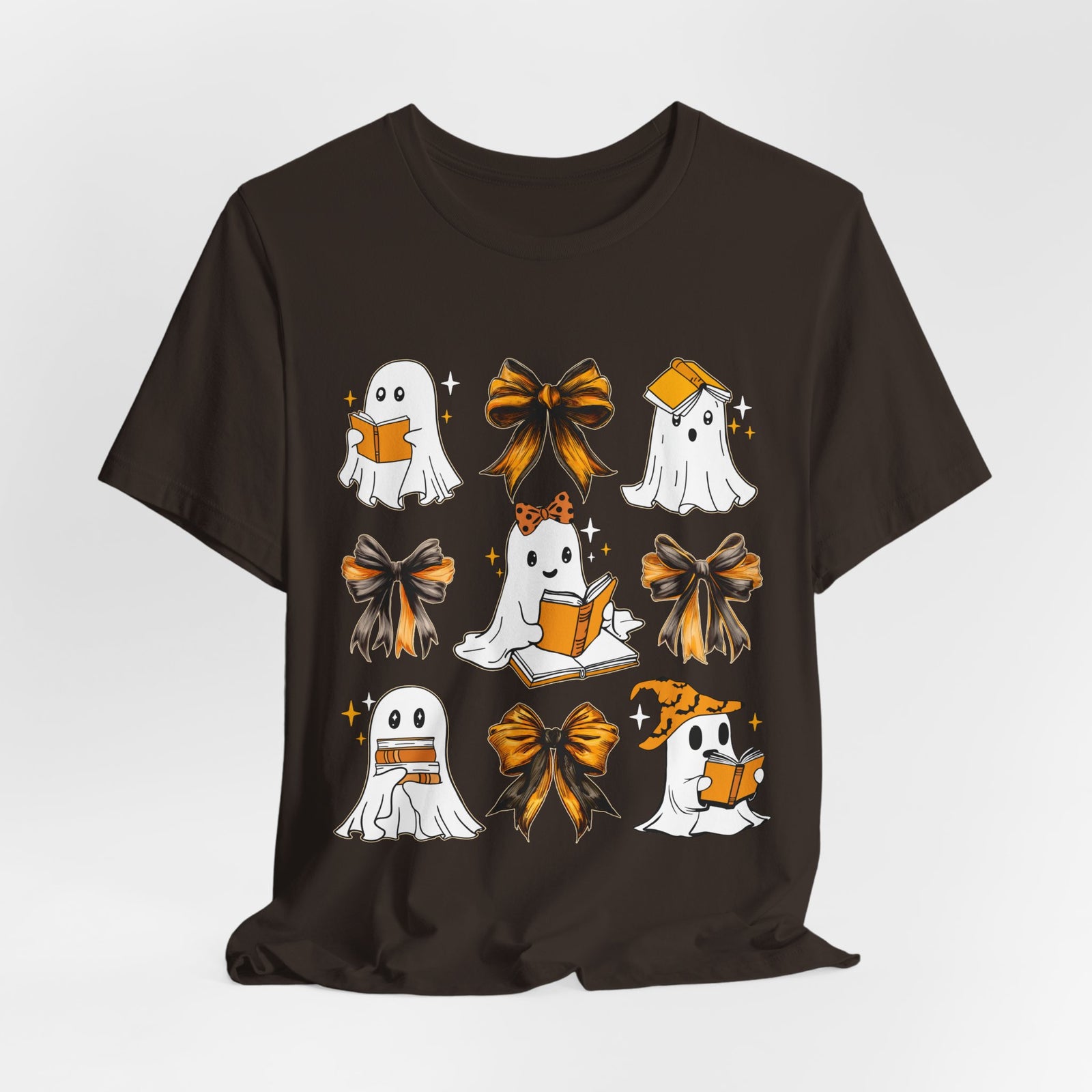 Halloween Ghosts Reading, Funny Halloween Ghost Crew Shirt For Women, Girl, Reading Lover