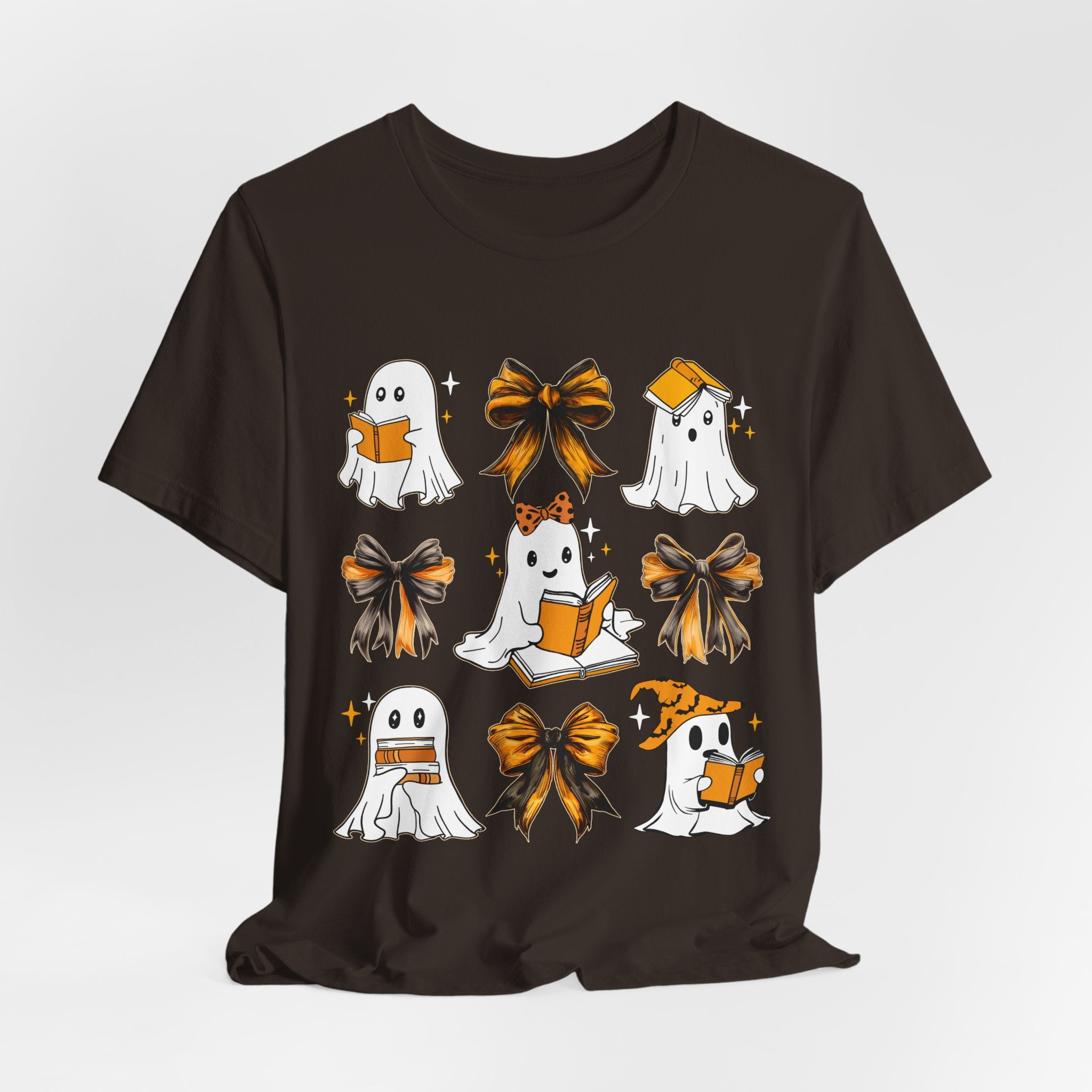 Halloween Ghosts Reading, Funny Halloween Ghost Crew Shirt For Women, Girl, Reading Lover