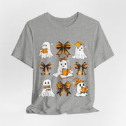 Halloween Ghosts Reading, Funny Halloween Ghost Crew Shirt For Women, Girl, Reading Lover