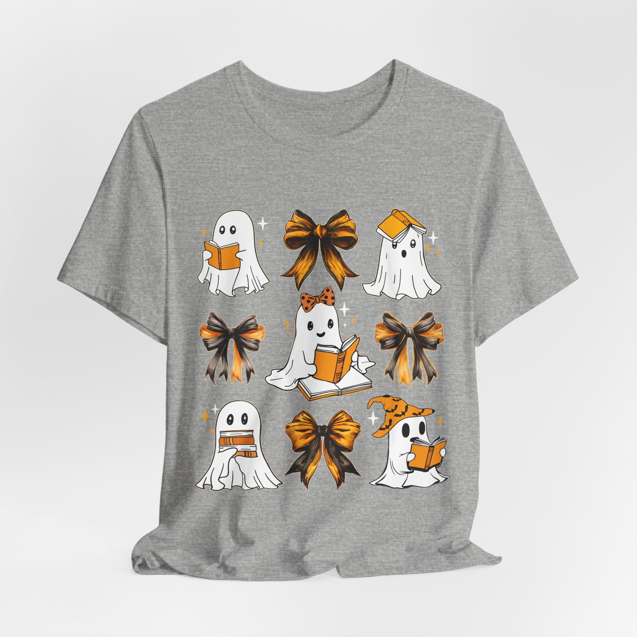 Halloween Ghosts Reading, Funny Halloween Ghost Crew Shirt For Women, Girl, Reading Lover