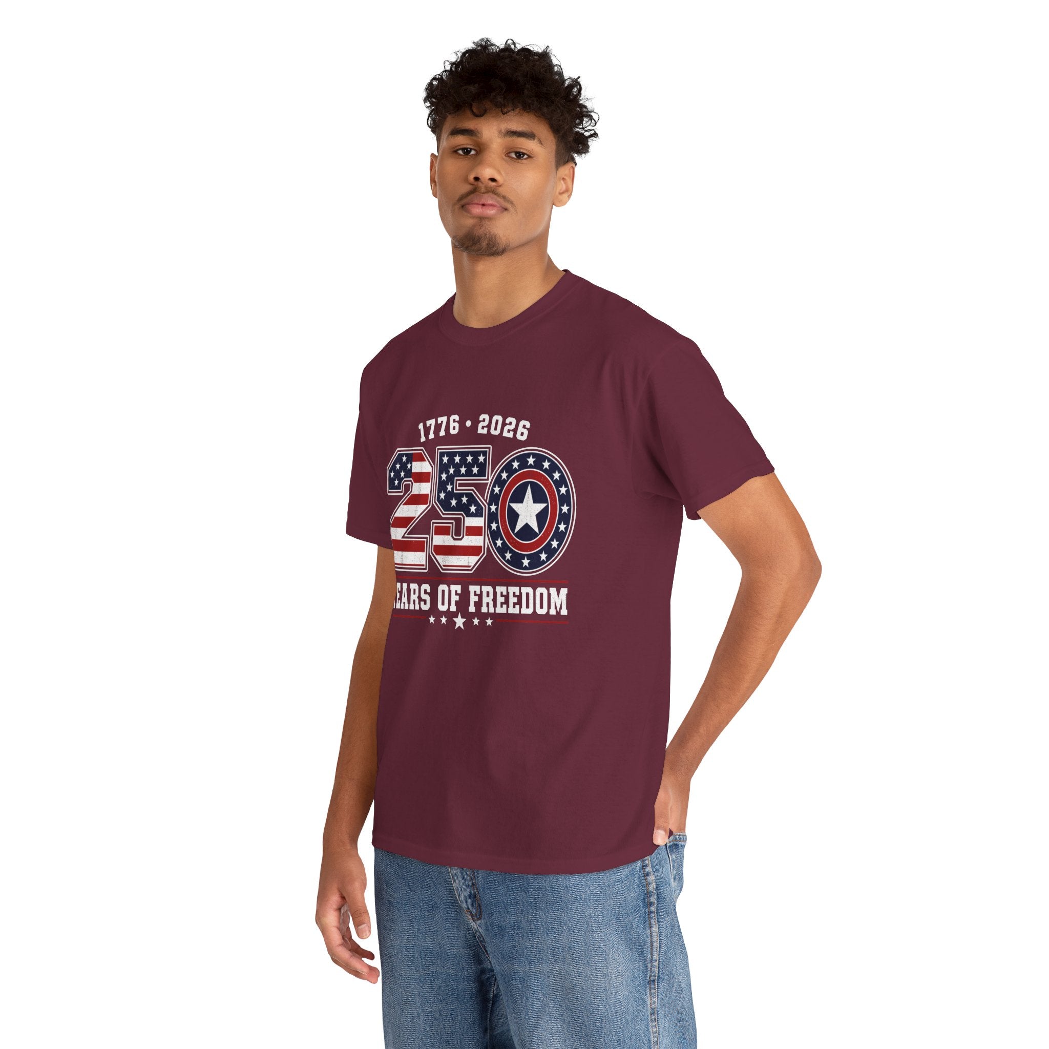 250 Years of Freedom 1776-2026 T-Shirt — Crockcool Patriotic American Flag Tee