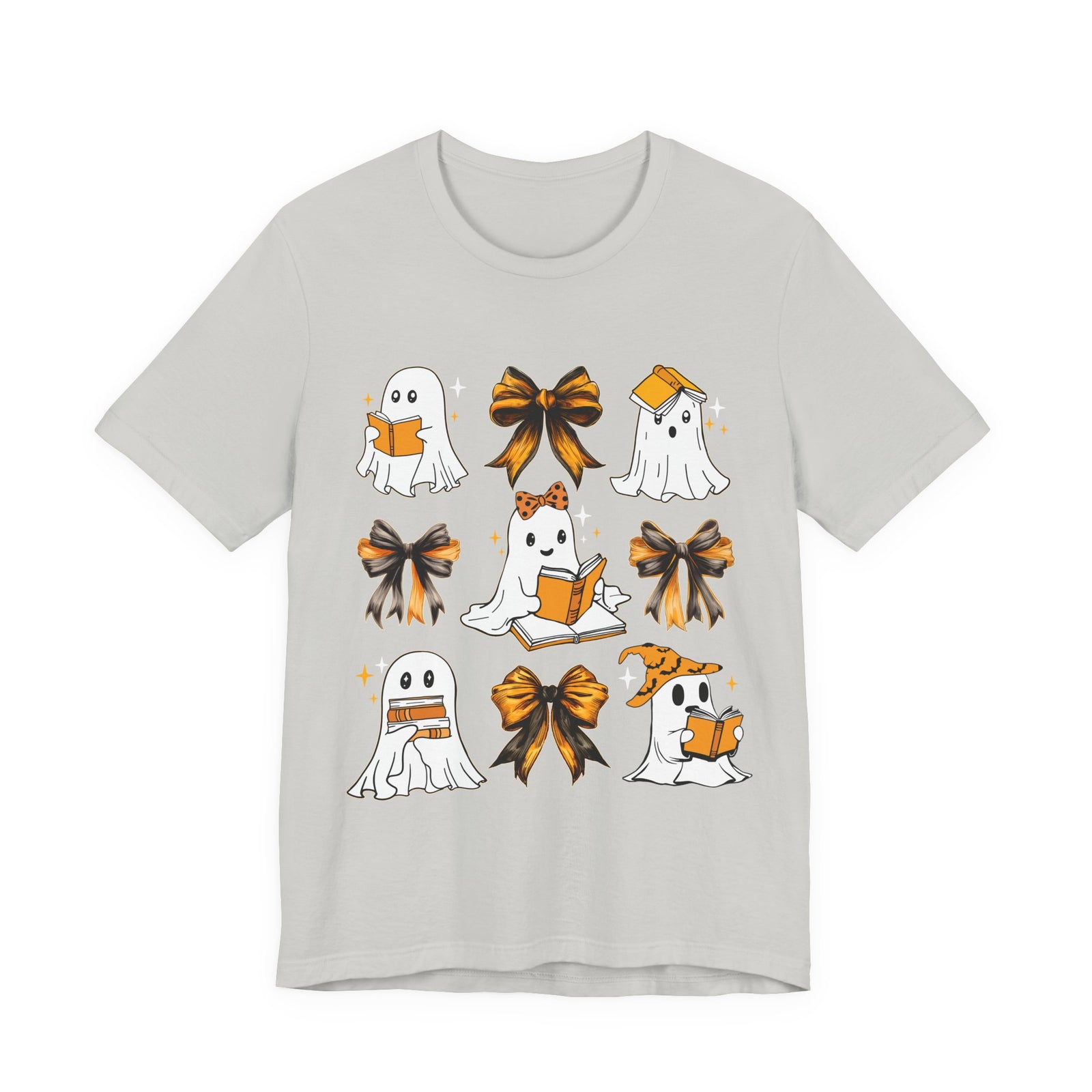 Halloween Ghosts Reading, Funny Halloween Ghost Crew Shirt For Women, Girl, Reading Lover