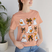 Halloween Ghosts Reading, Funny Halloween Ghost Crew Shirt For Women, Girl, Reading Lover