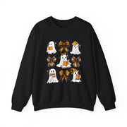 Halloween Ghosts & Bows Sweatshirt — Cute Orange Ghost Crewneck