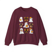 Halloween Ghosts & Bows Sweatshirt — Cute Orange Ghost Crewneck