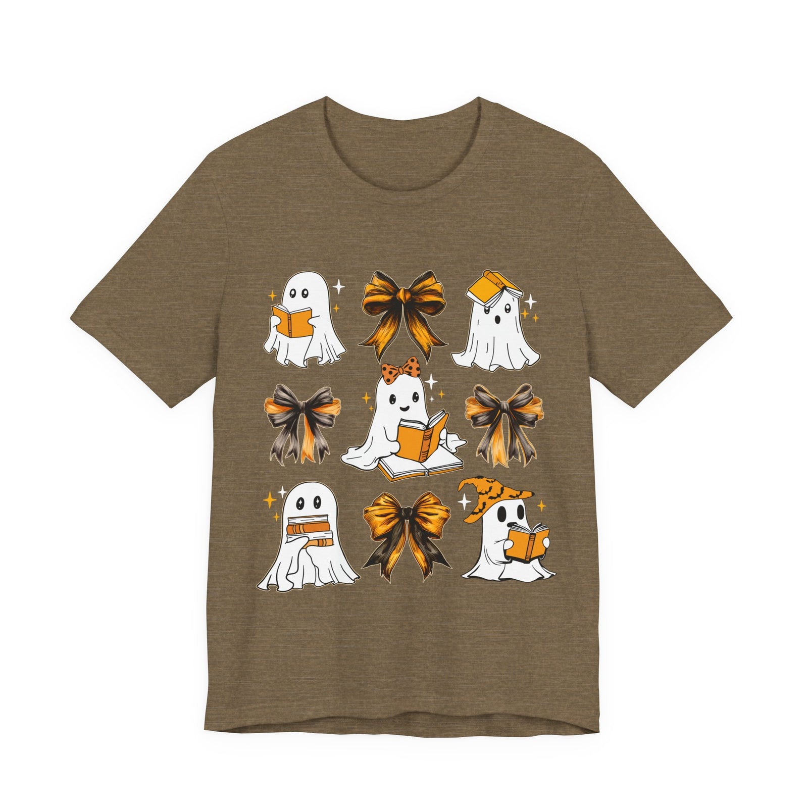 Halloween Ghosts Reading, Funny Halloween Ghost Crew Shirt For Women, Girl, Reading Lover