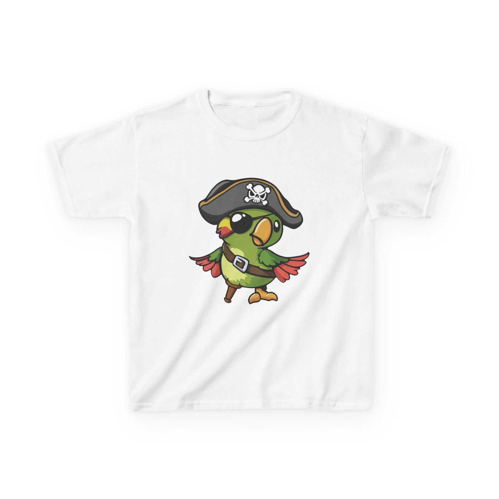 Kids Pirate Parrot T-Shirt — Cute Cartoon Bird Costume Tee for Boys & Girls