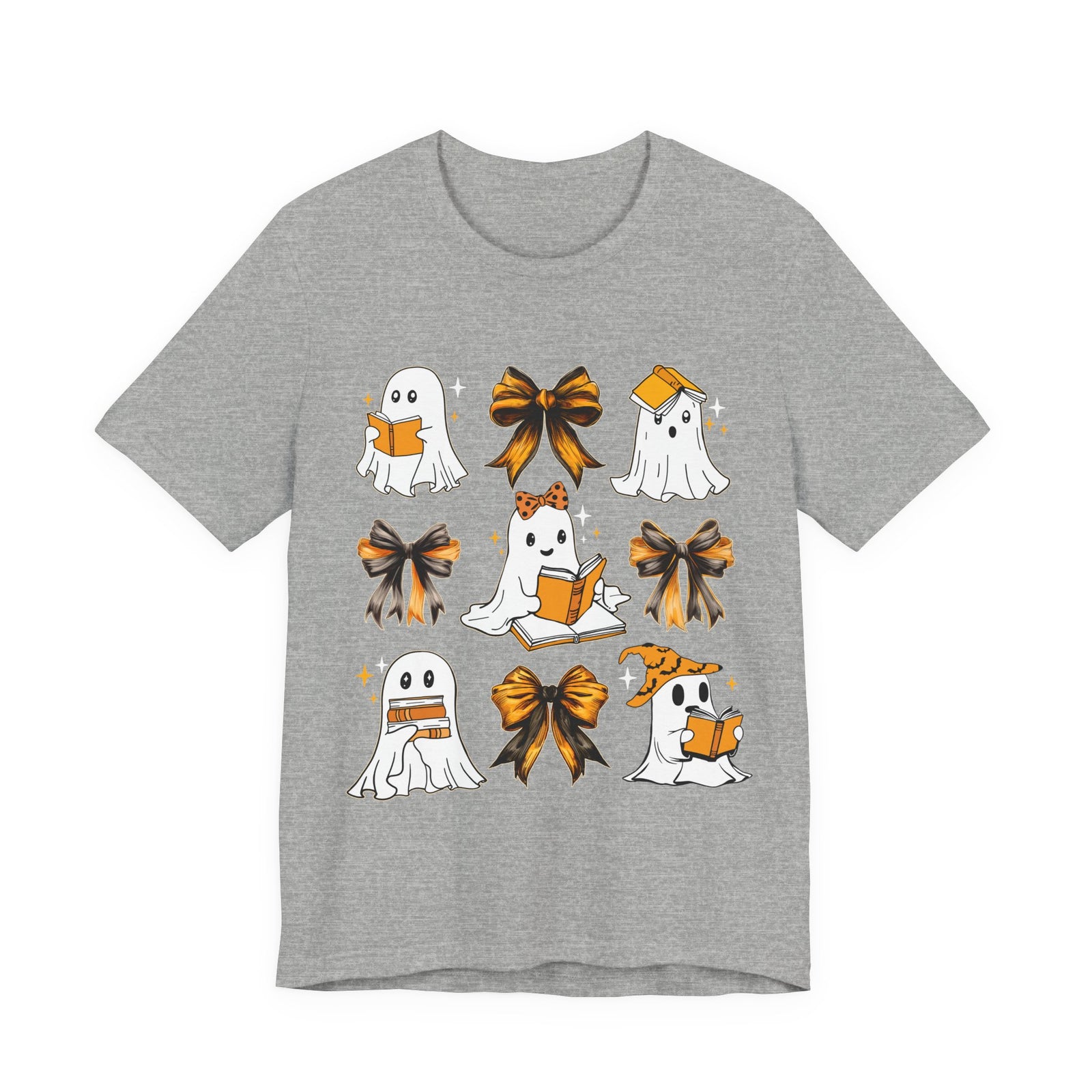 Halloween Ghosts Reading, Funny Halloween Ghost Crew Shirt For Women, Girl, Reading Lover