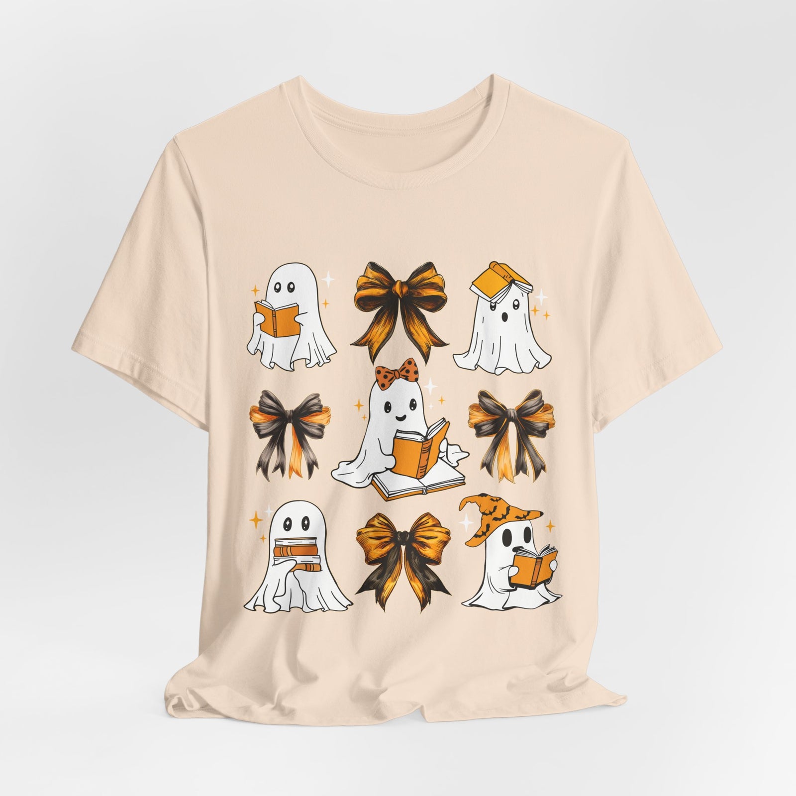 Halloween Ghosts Reading, Funny Halloween Ghost Crew Shirt For Women, Girl, Reading Lover