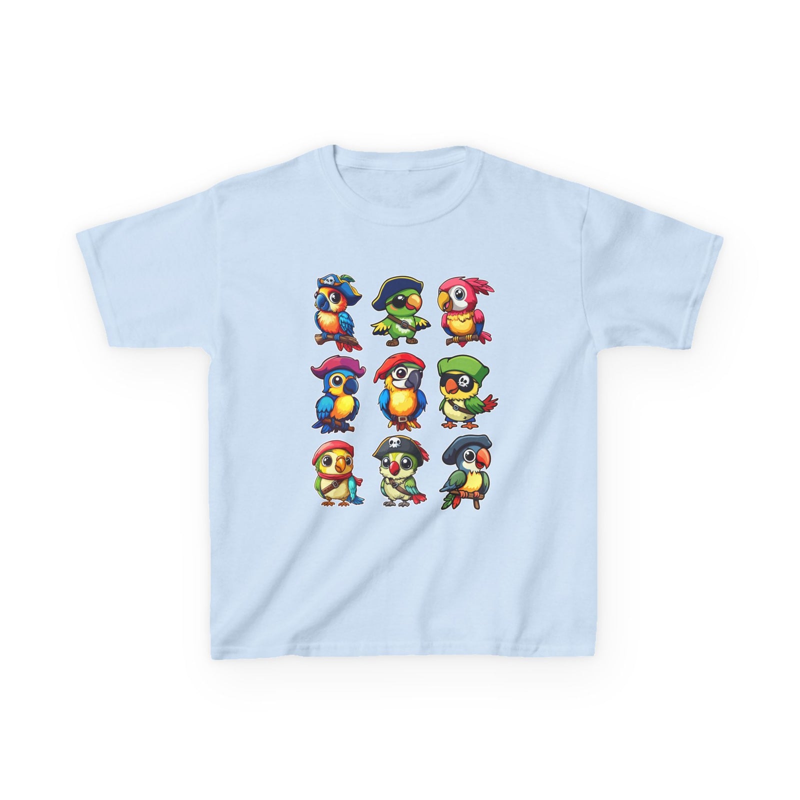 Kids Cotton Shirt, Halloween Pirate Parrot T-Shirt , Cute Hallowene Pirate Bird Costume For Boys & Girls