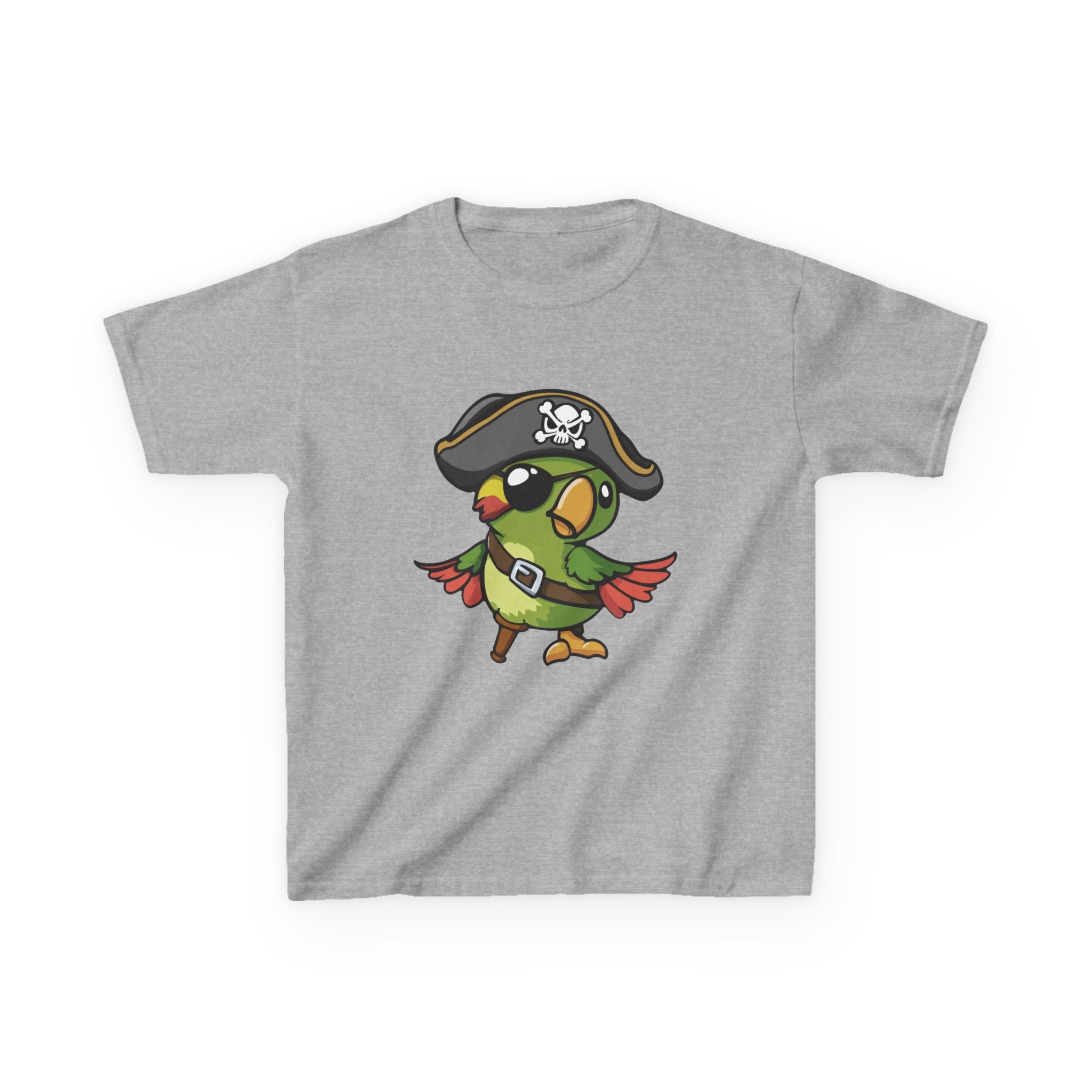 Kids Pirate Parrot T-Shirt — Cute Cartoon Bird Costume Tee for Boys & Girls