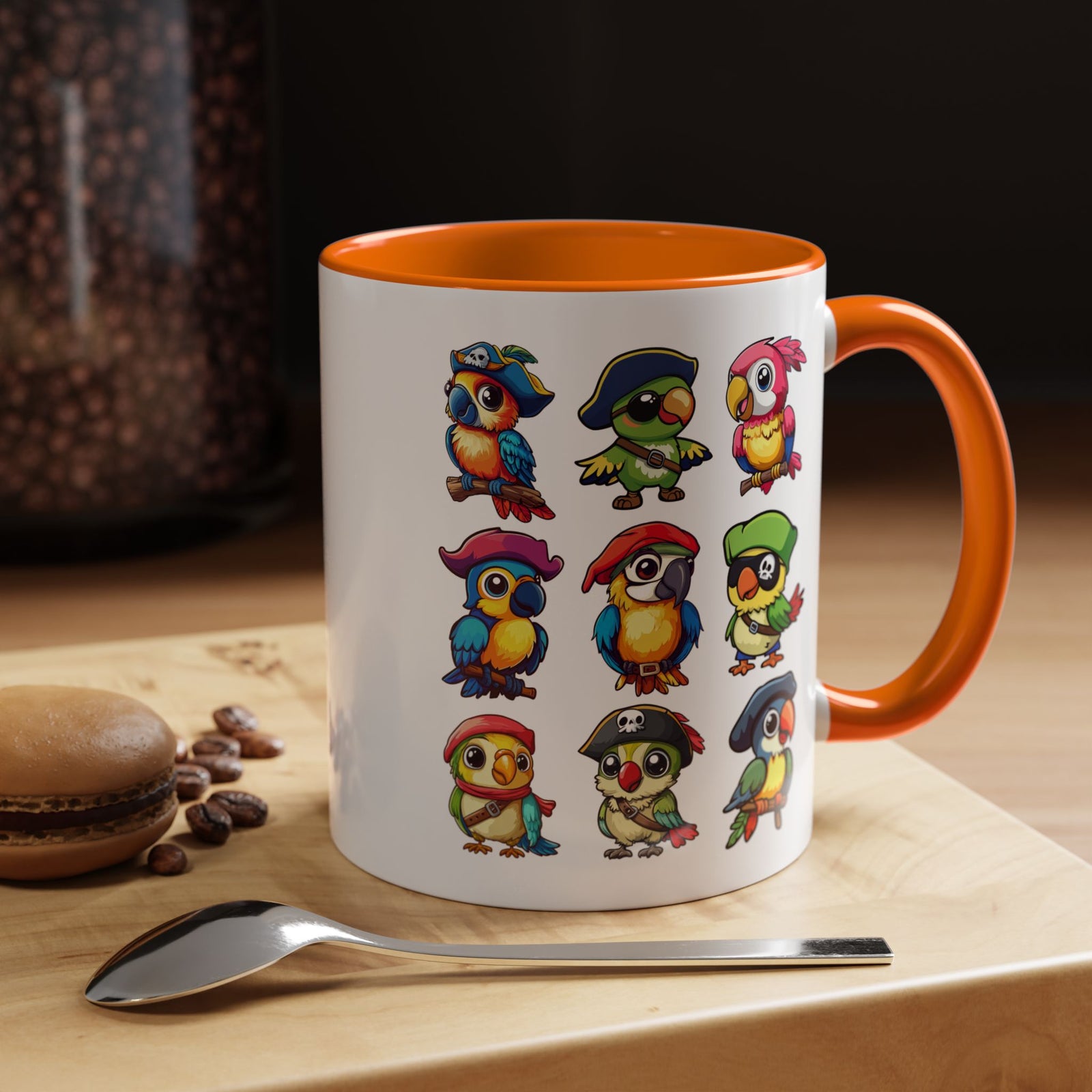 Parrot Pirate Accent Coffee Mug — Cute Halloween Tropical Parrot(11/15oz)