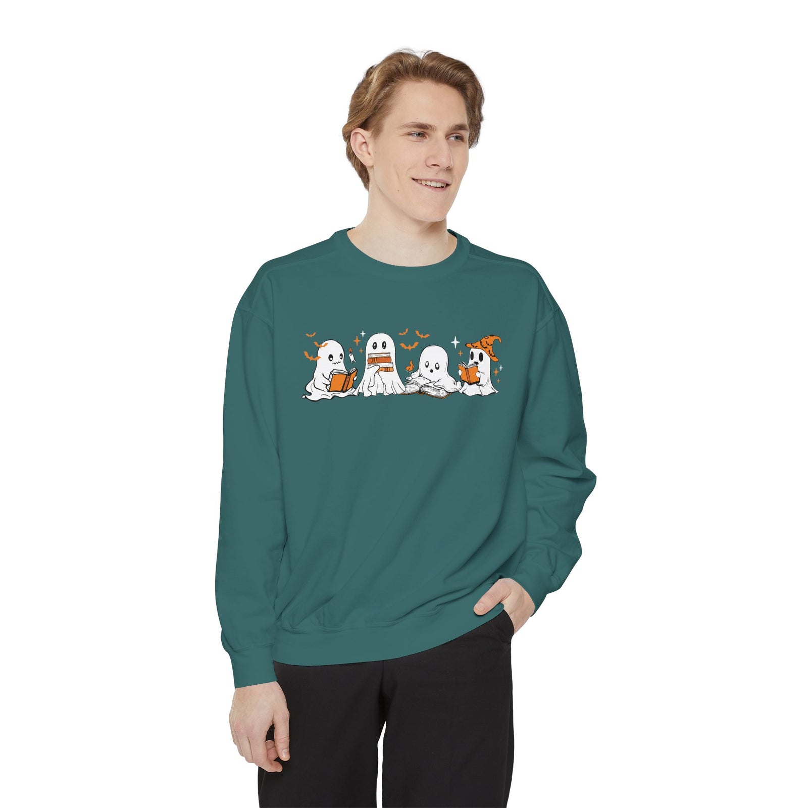 Halloween Ghost Squad Comfort Colors Sweatshirt — Halloween Reading Ghosts
