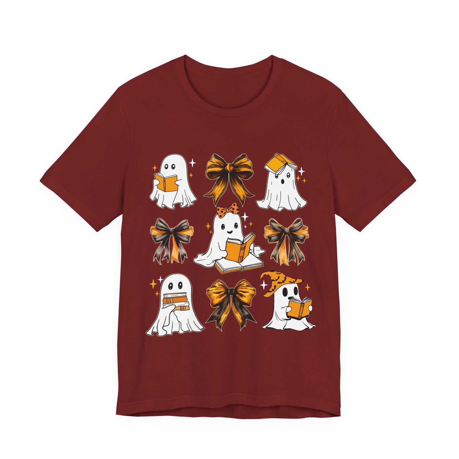 Halloween Ghosts Reading, Funny Halloween Ghost Crew Shirt For Women, Girl, Reading Lover