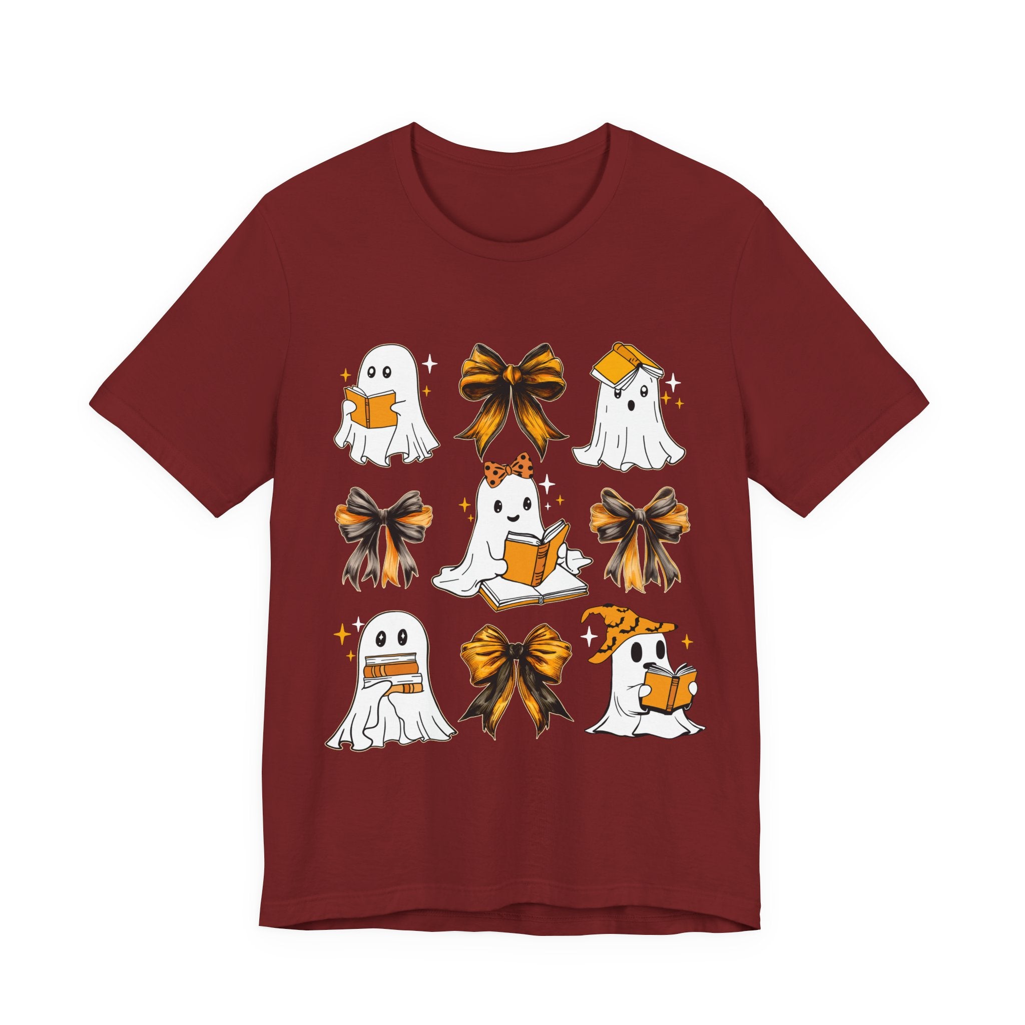 Halloween Ghosts Reading, Funny Halloween Ghost Crew Shirt For Women, Girl, Reading Lover
