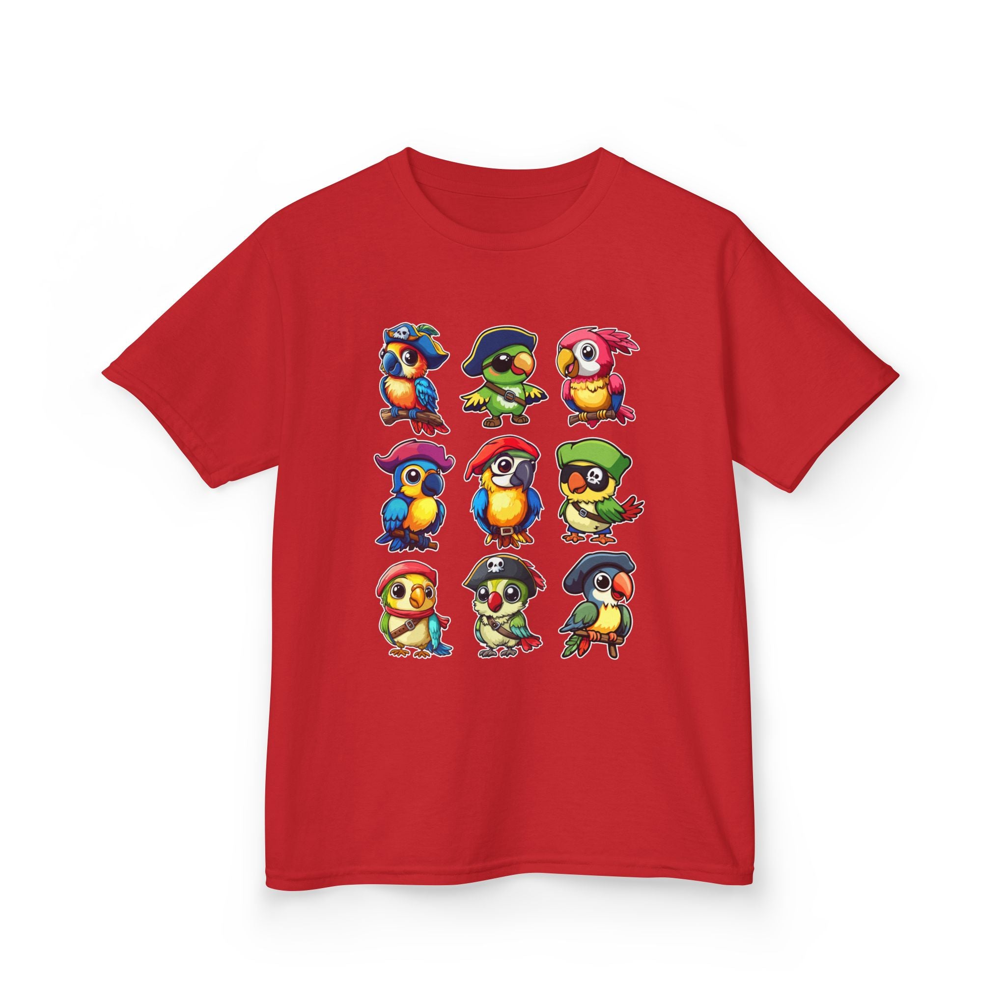 Kids Cotton Shirt, Halloween Pirate Parrot T-Shirt , Cute Hallowene Pirate Bird Costume For Boys & Girls