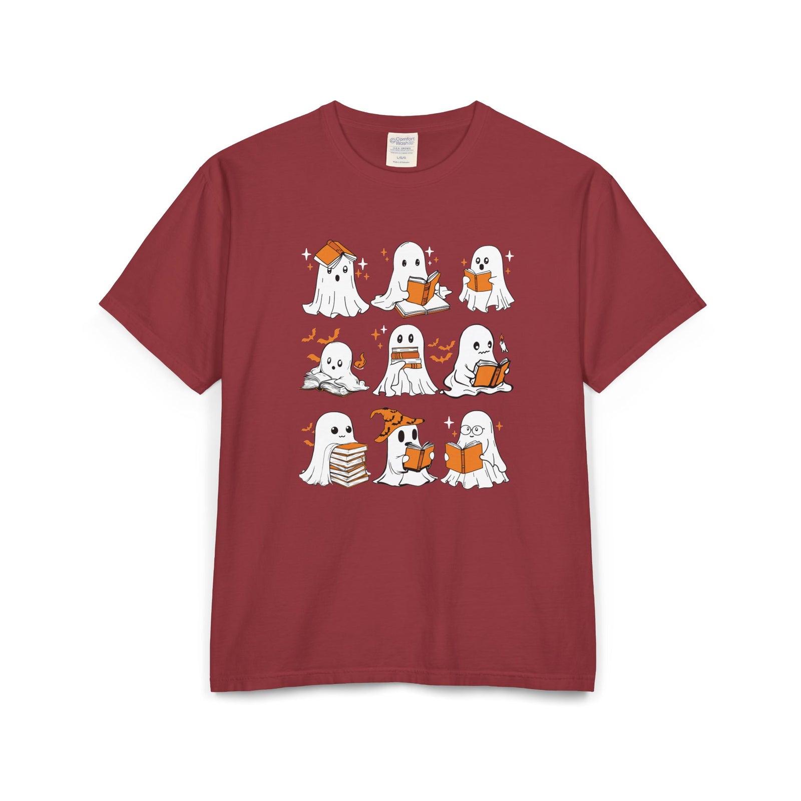 Comfort Colors T-shirt, Halloween Ghost Book Club T-Shirt, Cute Reading Ghosts Halloween T-shirt