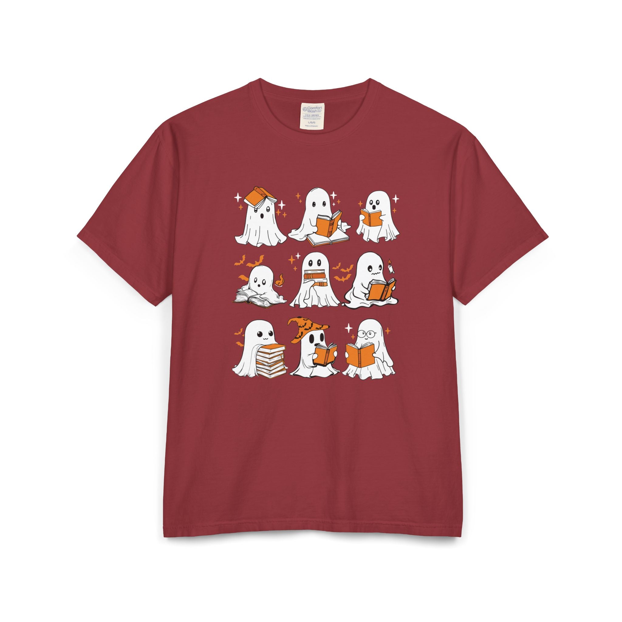 Comfort Colors T-shirt, Halloween Ghost Book Club T-Shirt, Cute Reading Ghosts Halloween T-shirt