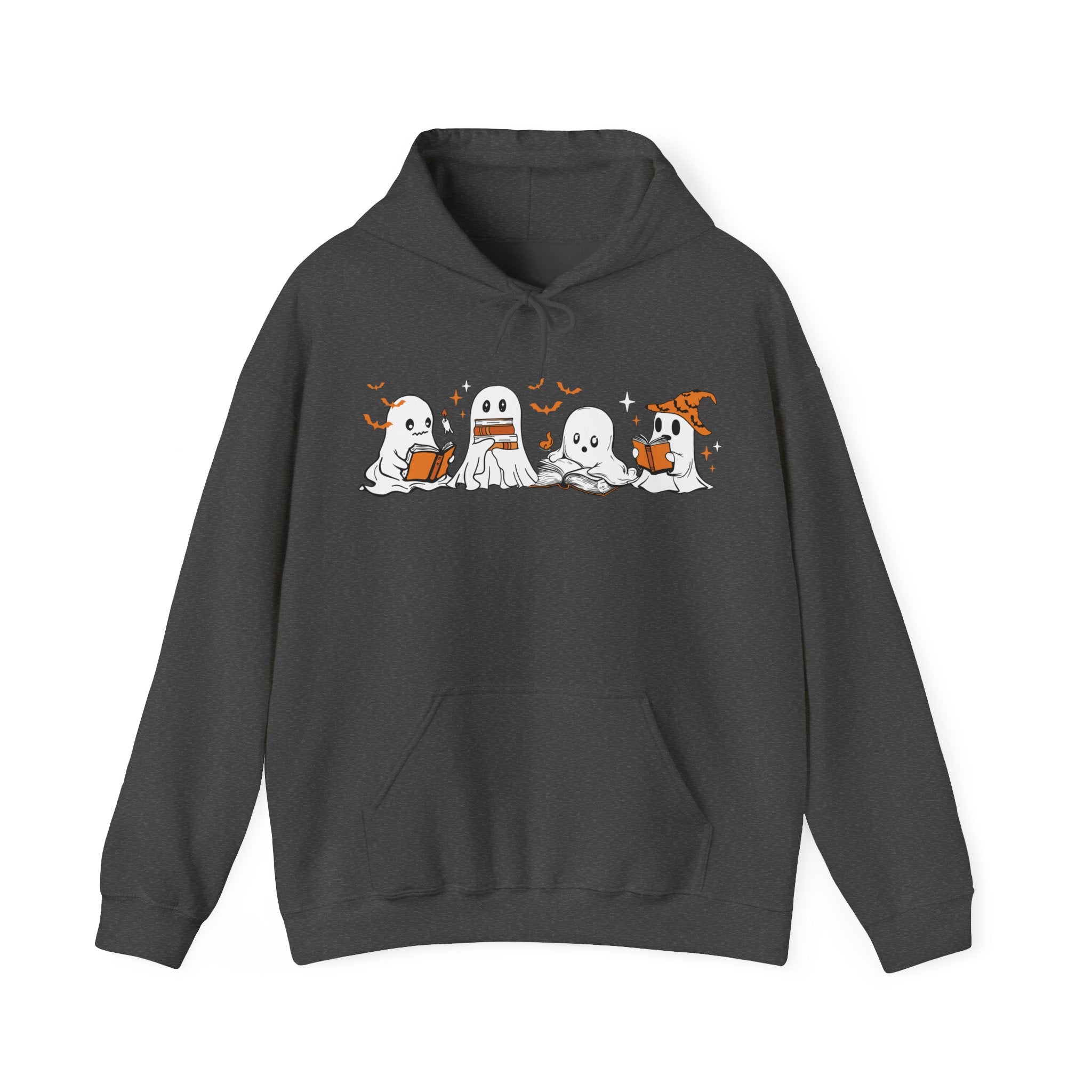 Ghosts Reading Hoodie, Cute Halloween Book Club Cotton Sweatshirt