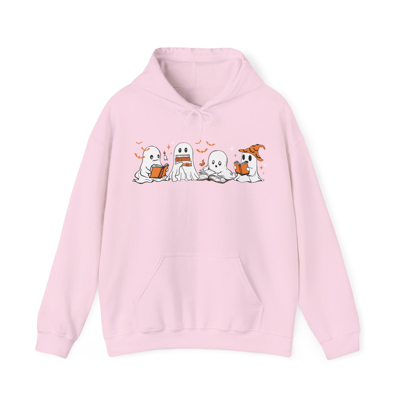 Ghosts Reading Hoodie, Cute Halloween Book Club Cotton Sweatshirt