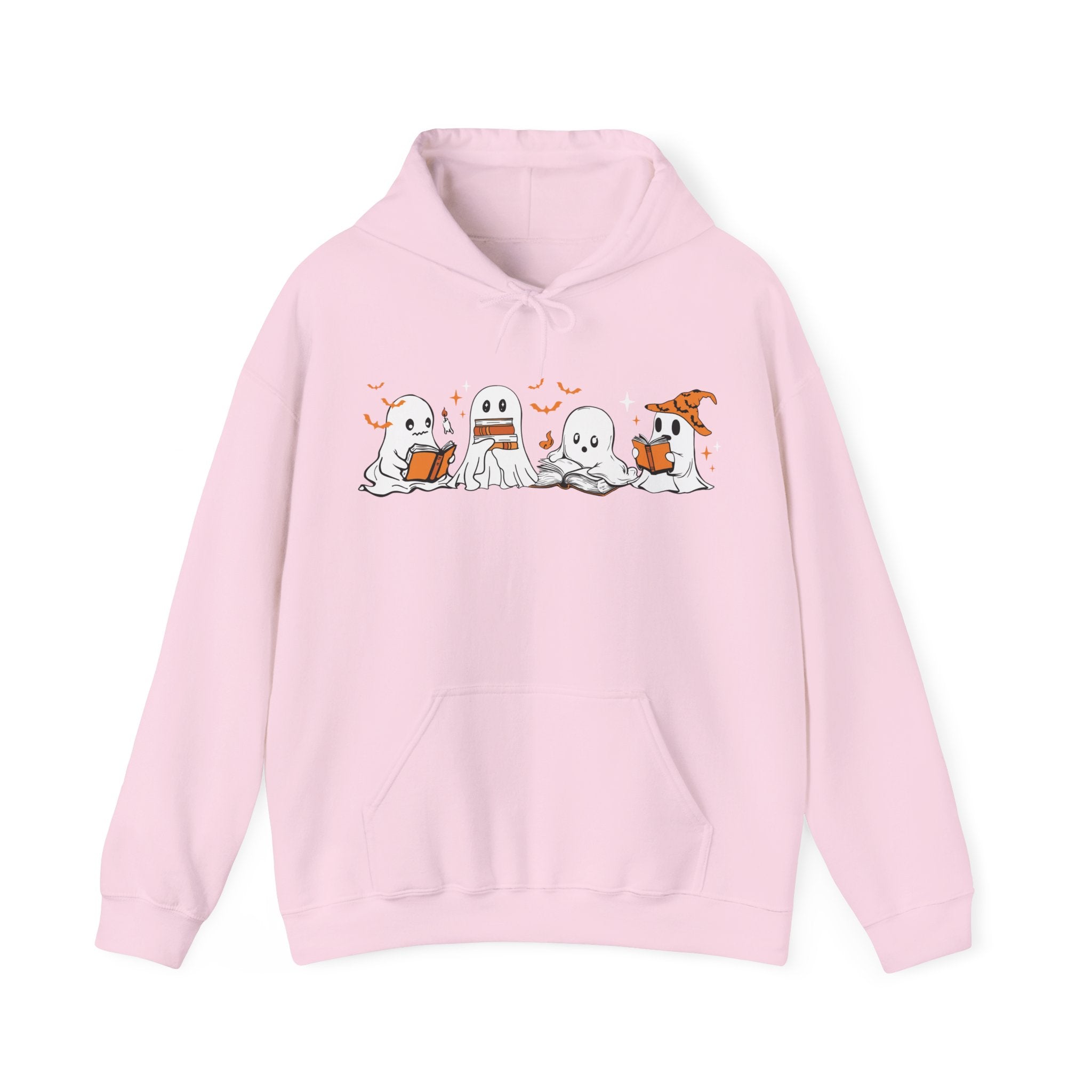 Ghosts Reading Hoodie, Cute Halloween Book Club Cotton Sweatshirt