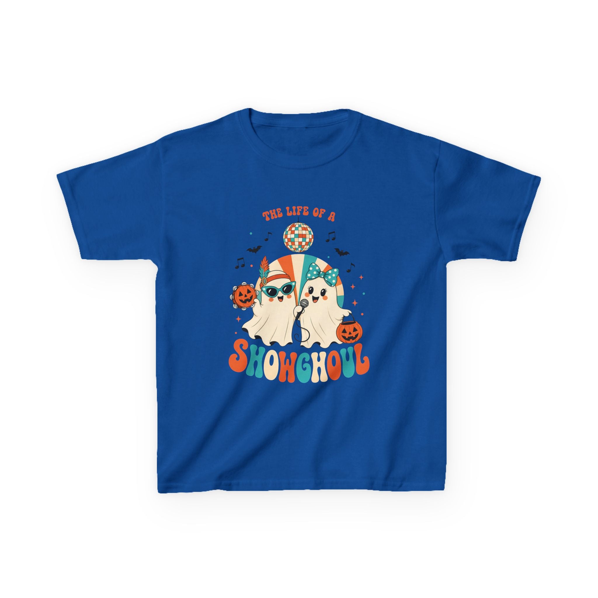 Kids Heavy Cotton Shirt, Halloween Ghost, Life Of The Showghoul funny Halloween