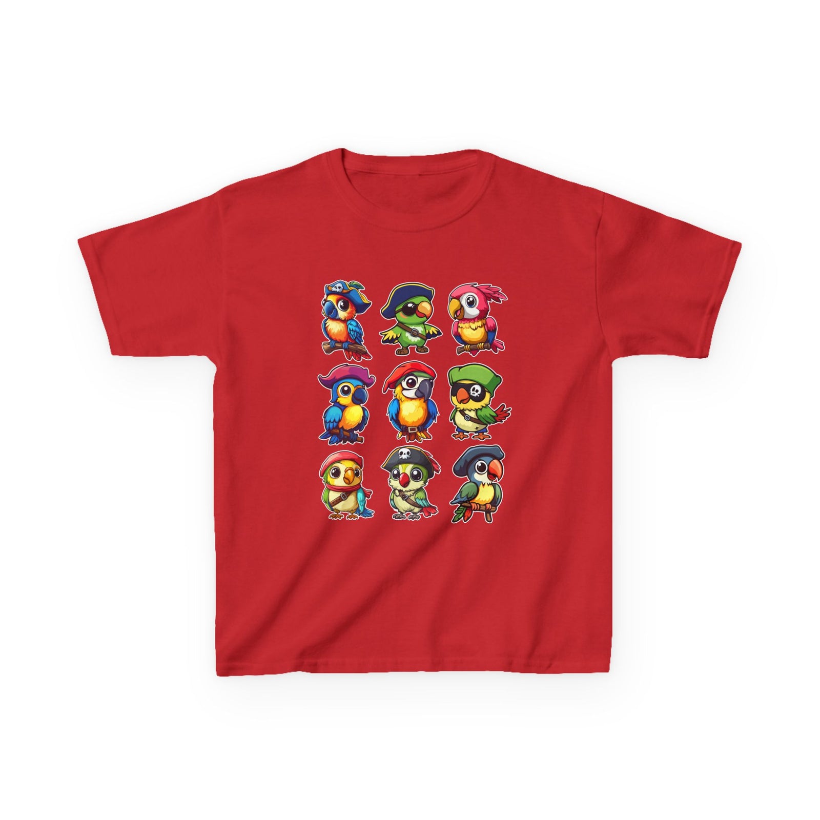 Kids Cotton Shirt, Halloween Pirate Parrot T-Shirt , Cute Hallowene Pirate Bird Costume For Boys & Girls