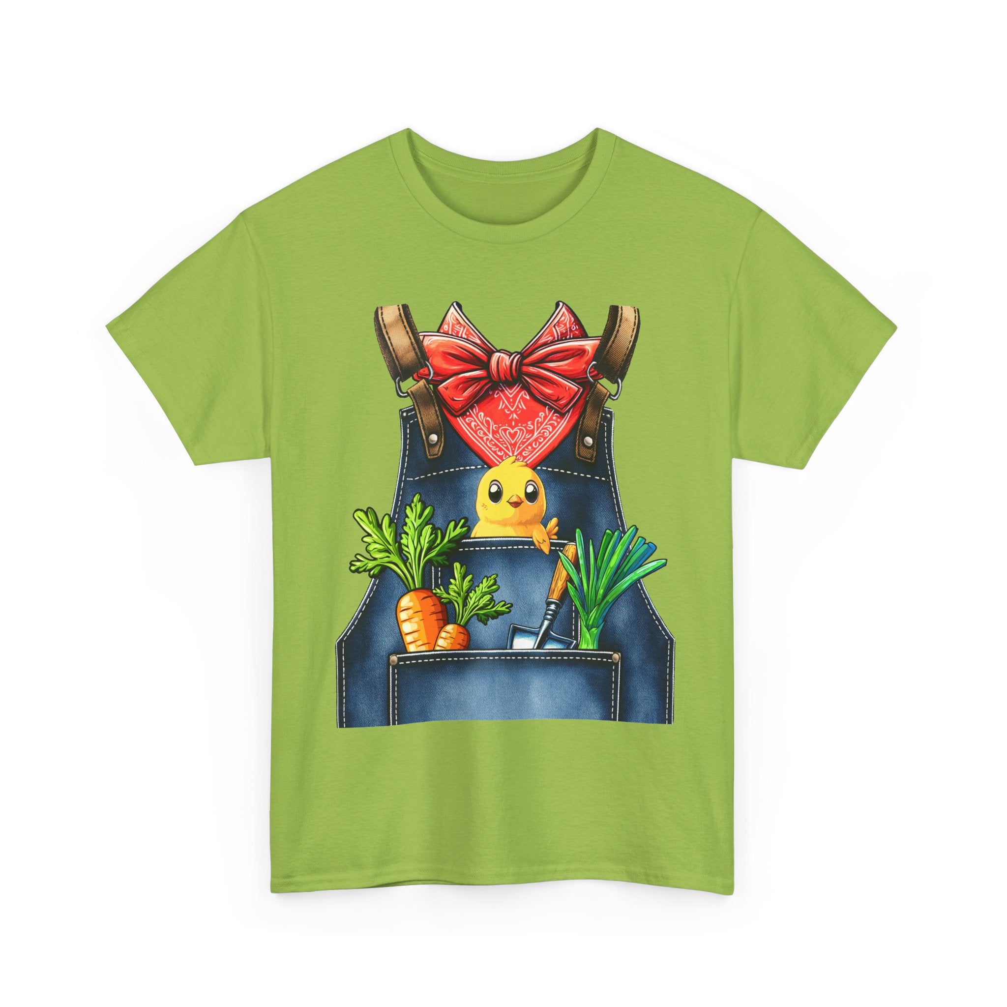 Garden Chick in Overalls T‑Shirt — Spring Gardening - Halloween Pretend I'm A Farmer