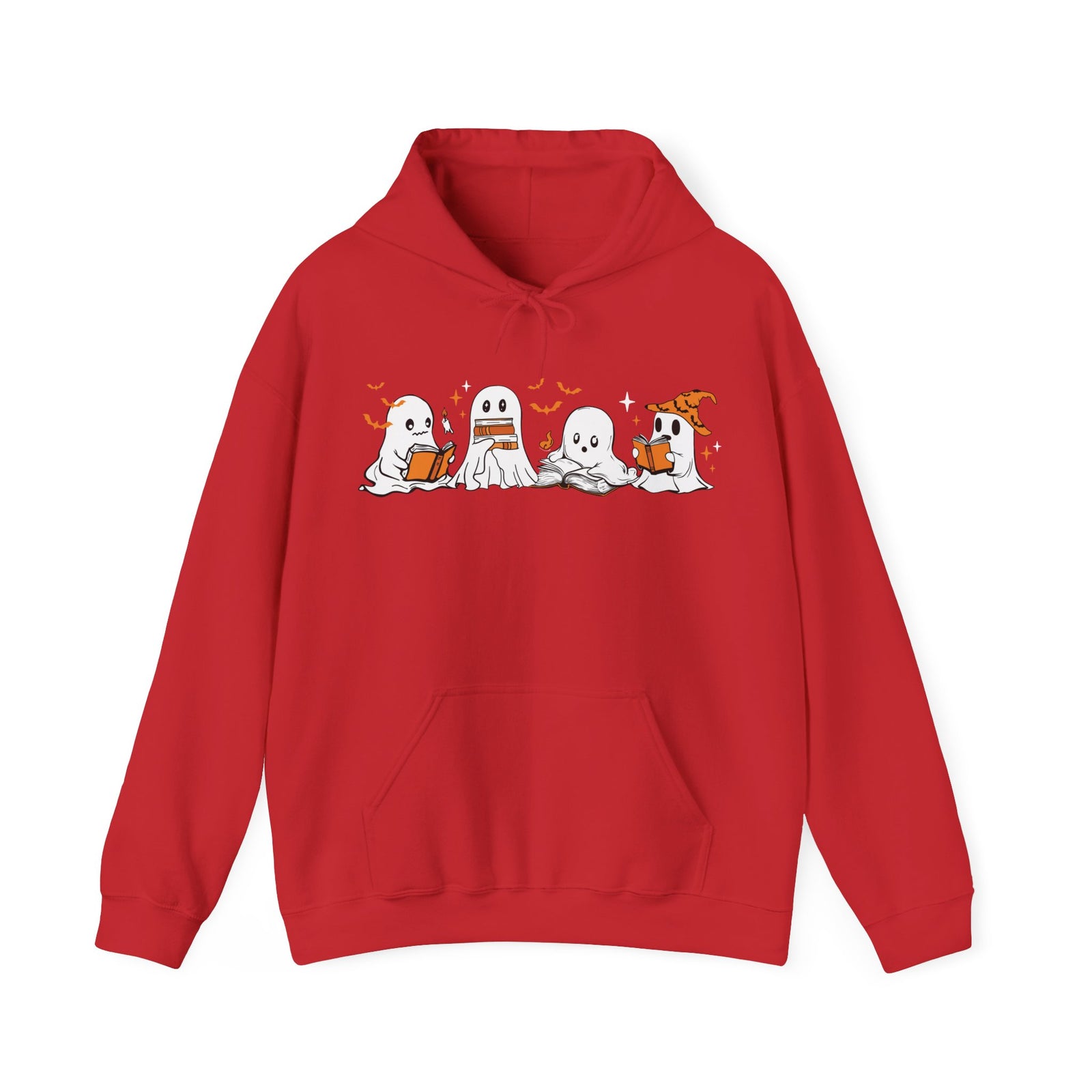 Ghosts Reading Hoodie, Cute Halloween Book Club Cotton Sweatshirt