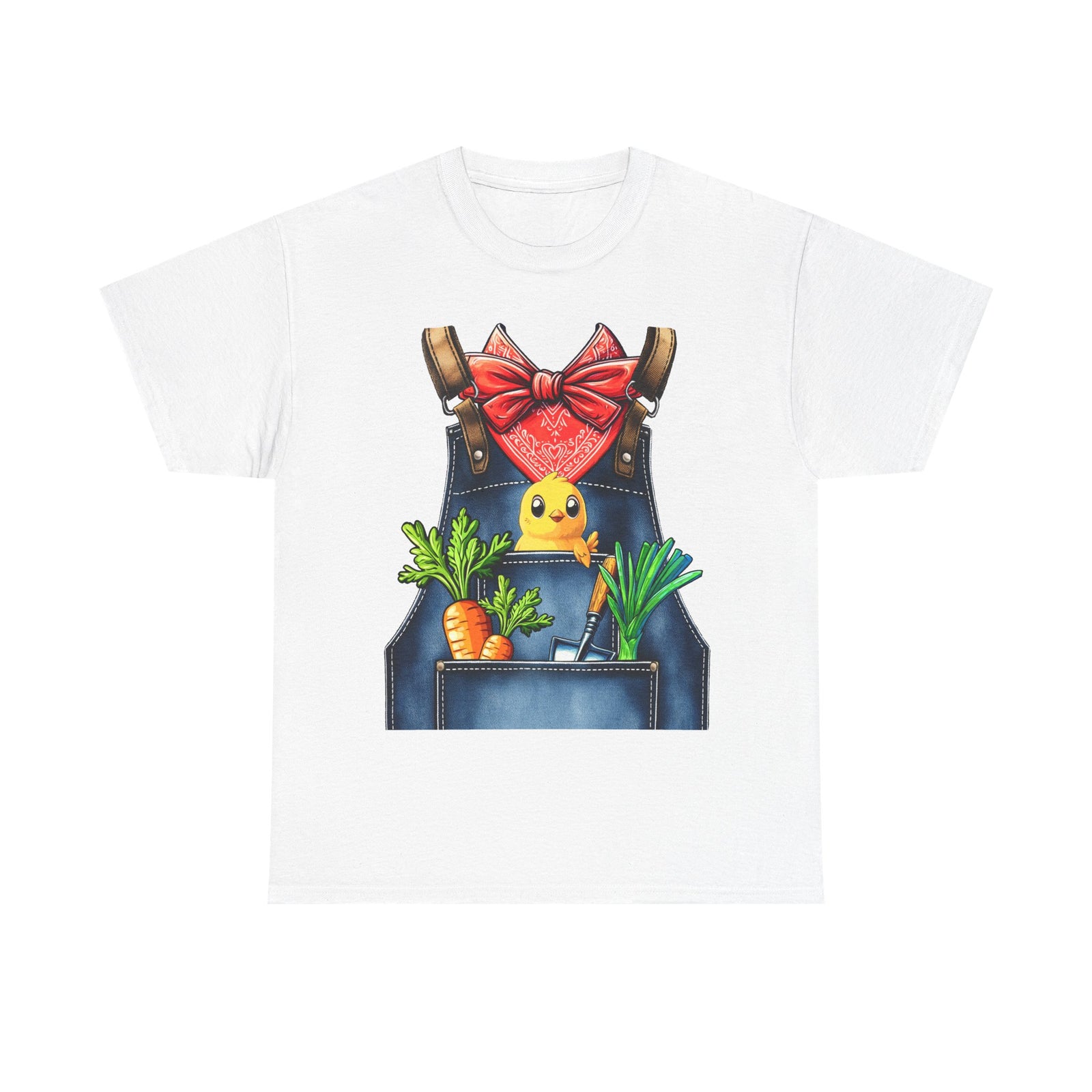 Garden Chick in Overalls T‑Shirt — Spring Gardening - Halloween Pretend I'm A Farmer