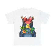 Garden Chick in Overalls T‑Shirt — Spring Gardening - Halloween Pretend I'm A Farmer