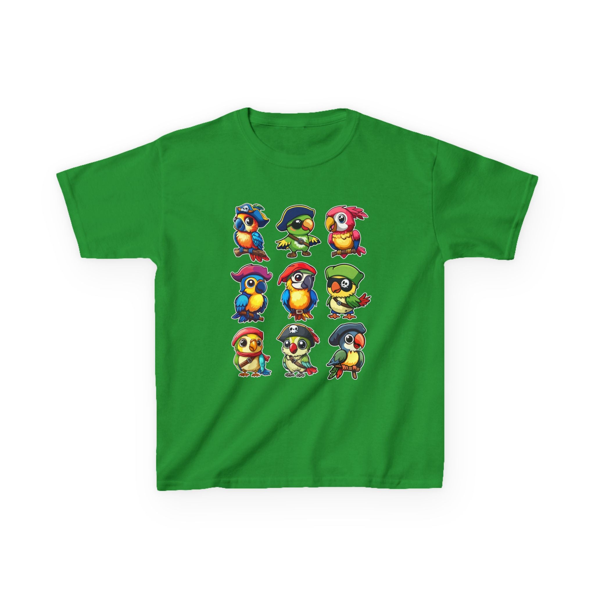 Kids Cotton Shirt, Halloween Pirate Parrot T-Shirt , Cute Hallowene Pirate Bird Costume For Boys & Girls