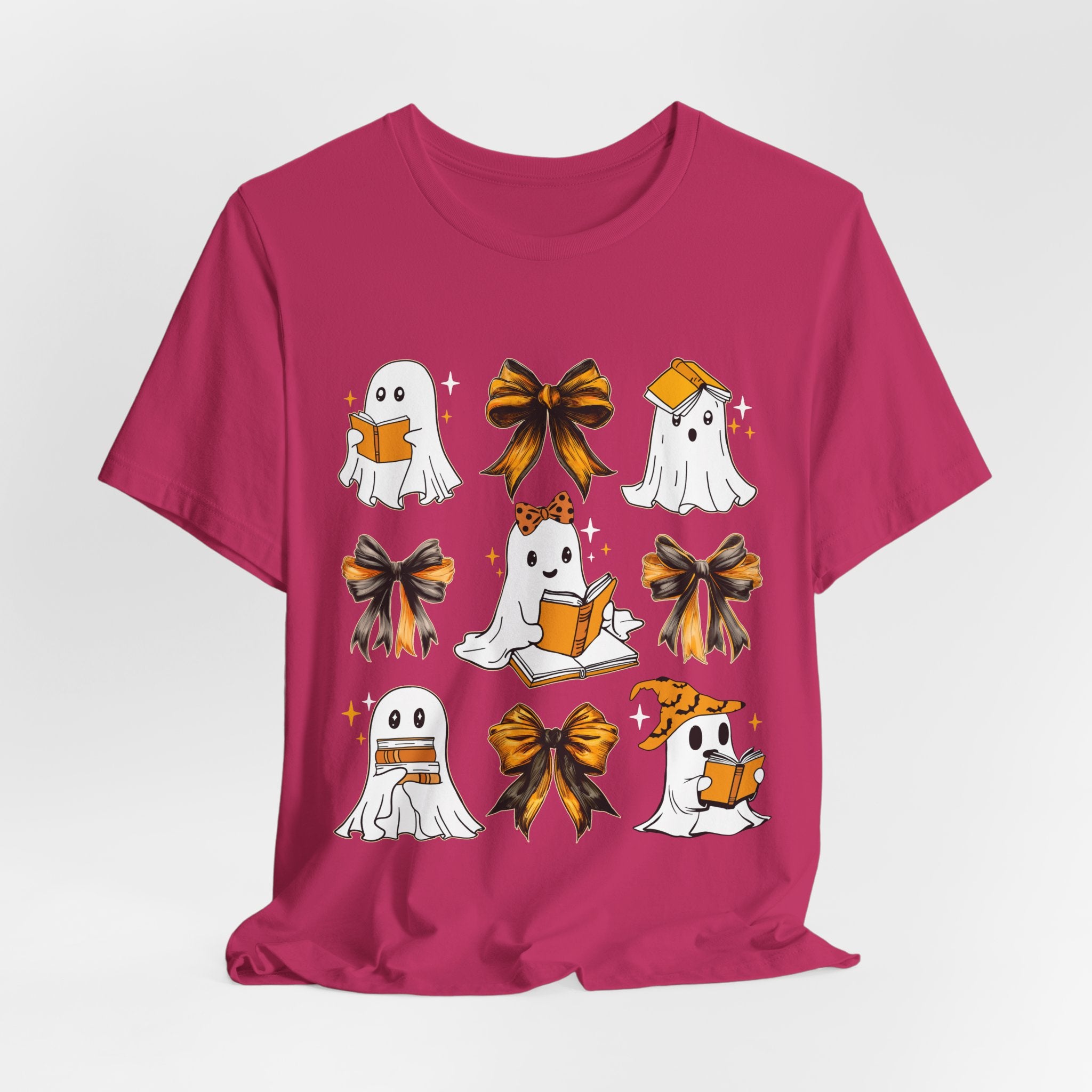 Halloween Ghosts Reading, Funny Halloween Ghost Crew Shirt For Women, Girl, Reading Lover