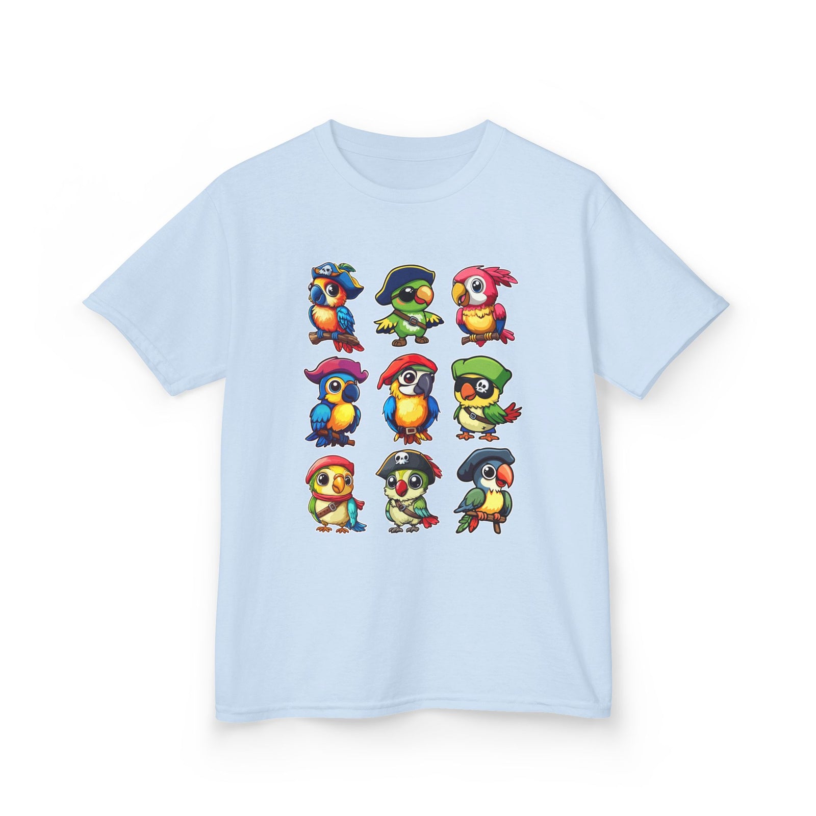 Kids Cotton Shirt, Halloween Pirate Parrot T-Shirt , Cute Hallowene Pirate Bird Costume For Boys & Girls