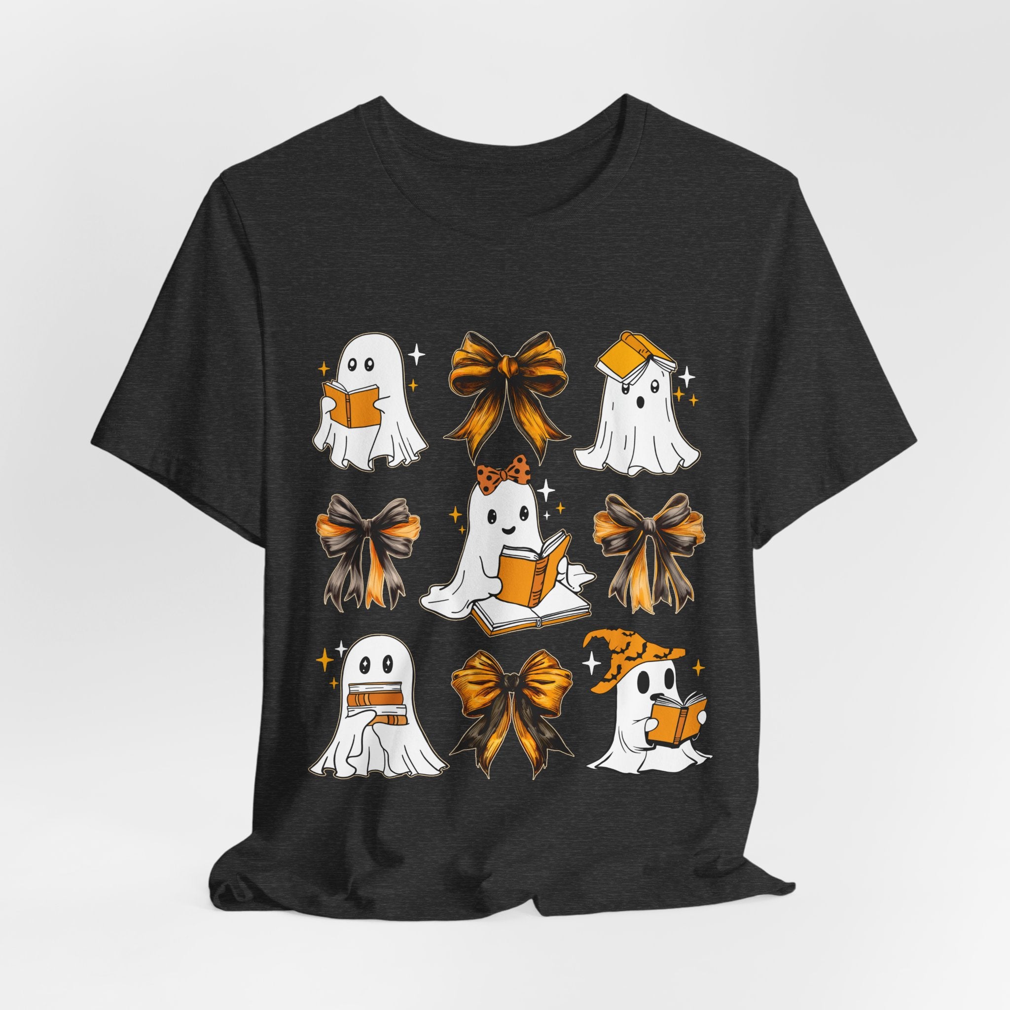 Halloween Ghosts Reading, Funny Halloween Ghost Crew Shirt For Women, Girl, Reading Lover