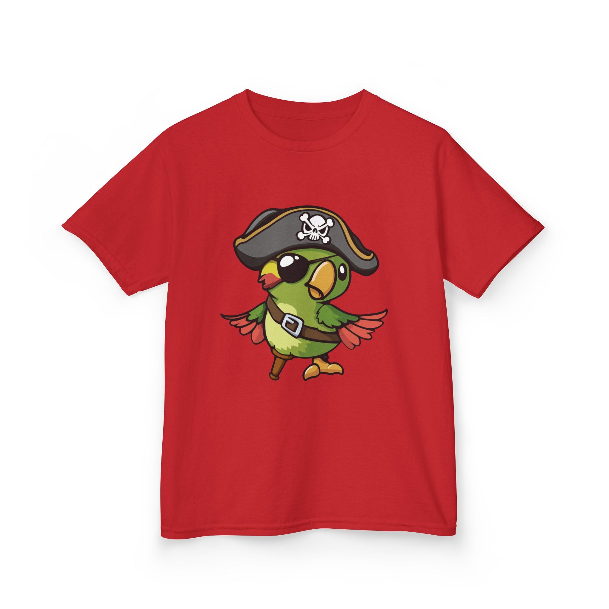 Kids Pirate Parrot T-Shirt — Cute Cartoon Bird Costume Tee for Boys & Girls
