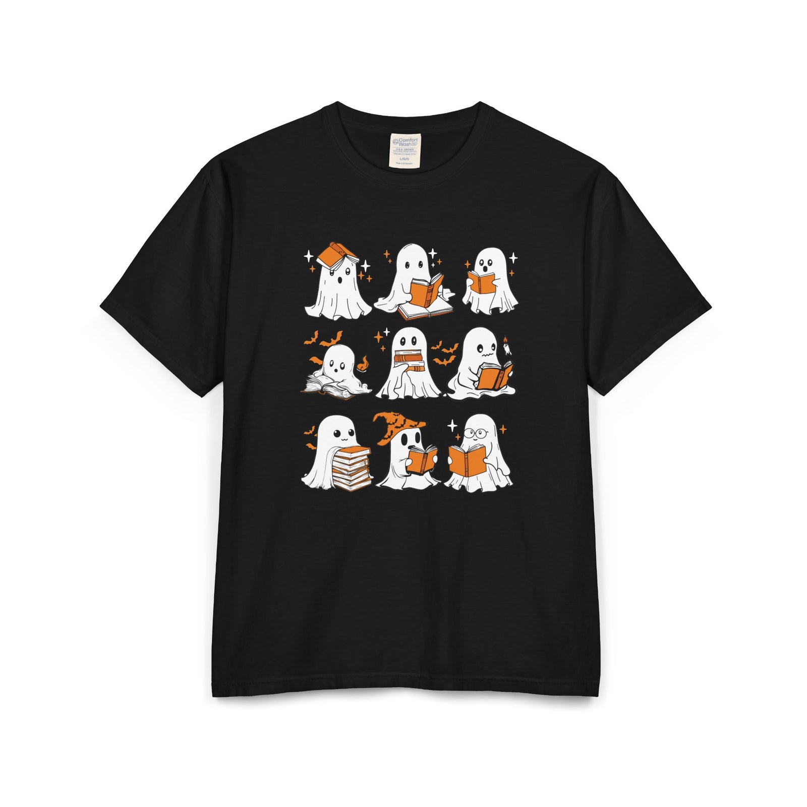 Comfort Colors T-shirt, Halloween Ghost Book Club T-Shirt, Cute Reading Ghosts Halloween T-shirt